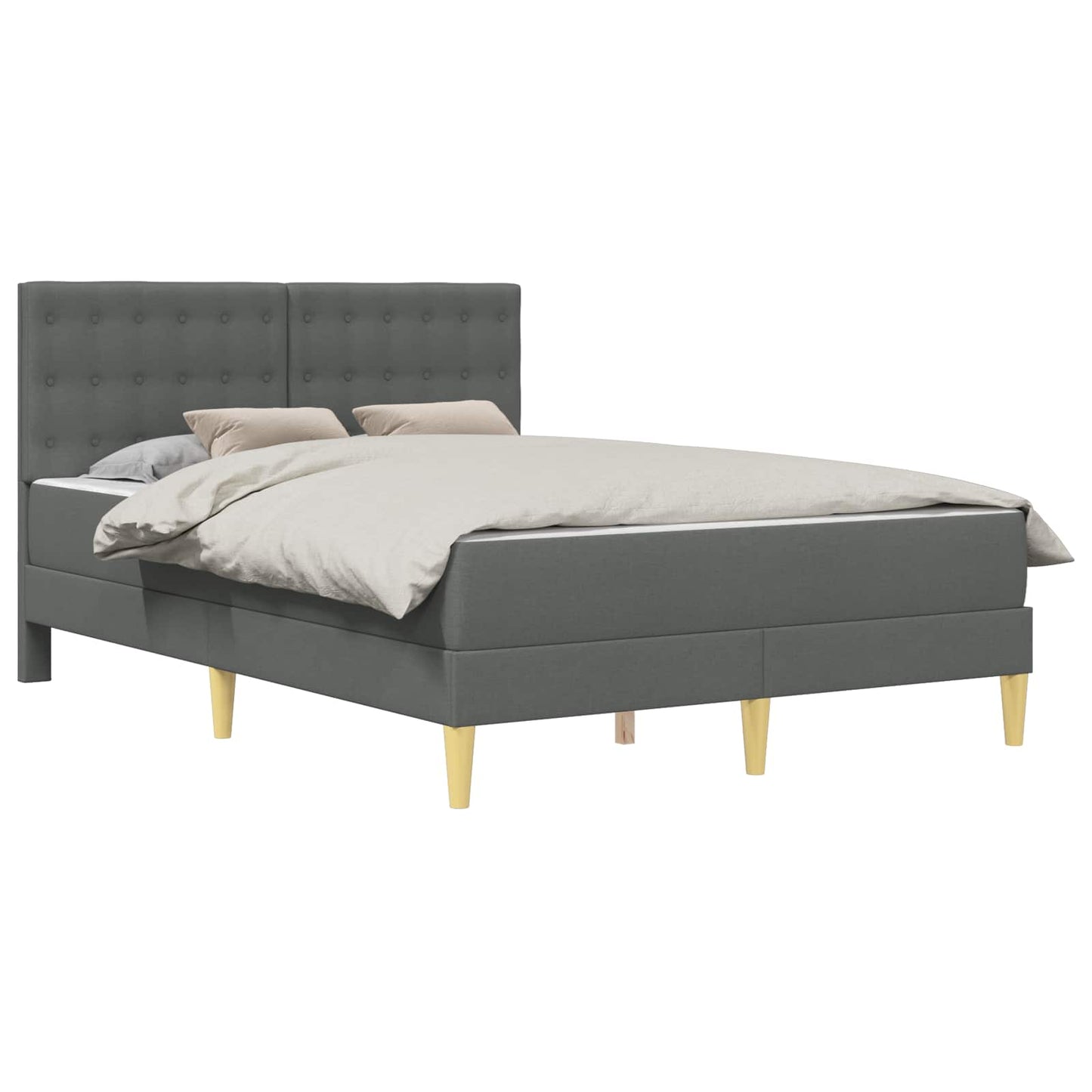 Bedframe met matras Donkergrijs 120 x 190 cm Stof is nu te koop bij PeponiXL, paradijselijk wonen!