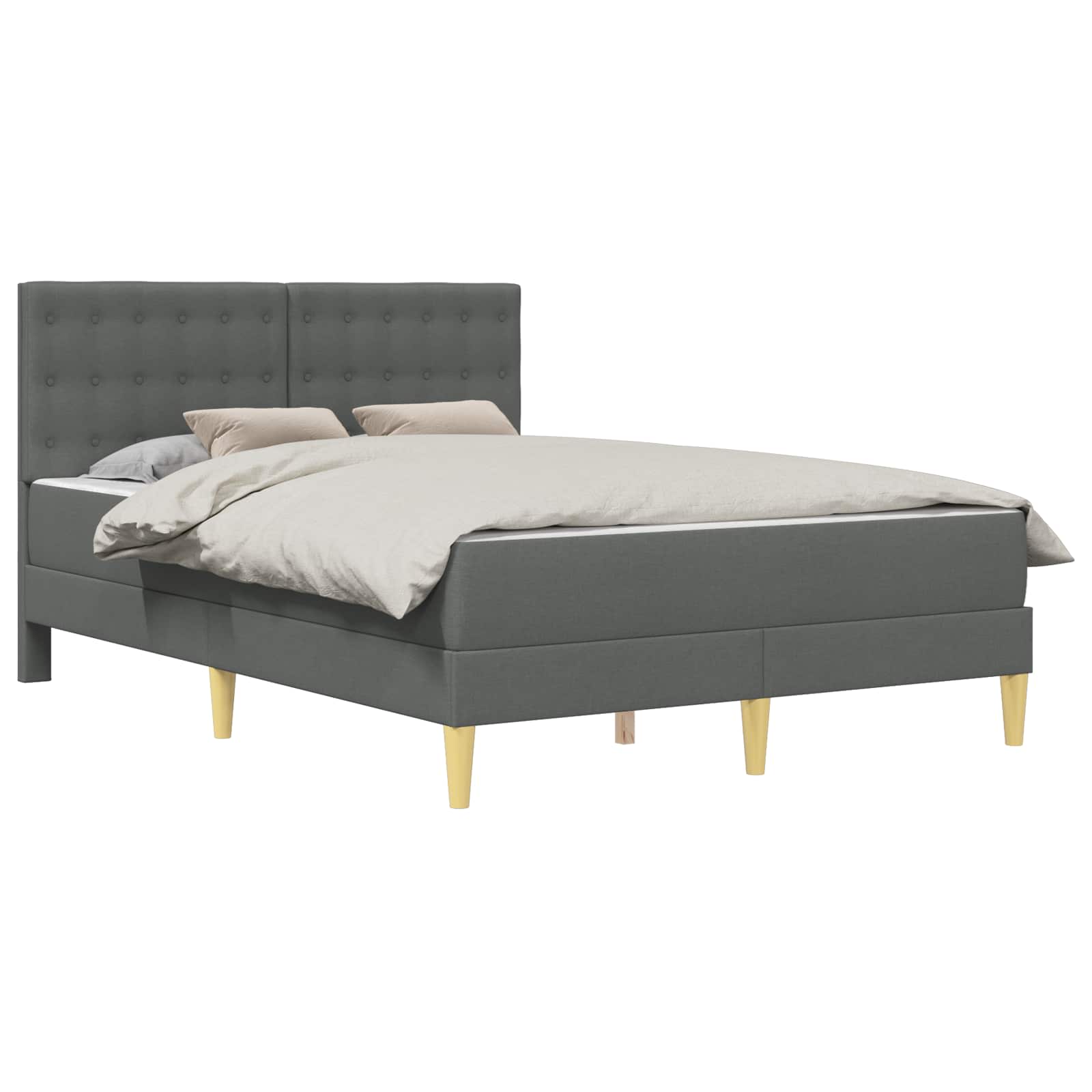 Bedframe met matras Donkergrijs 120 x 190 cm Stof is nu te koop bij PeponiXL, paradijselijk wonen!