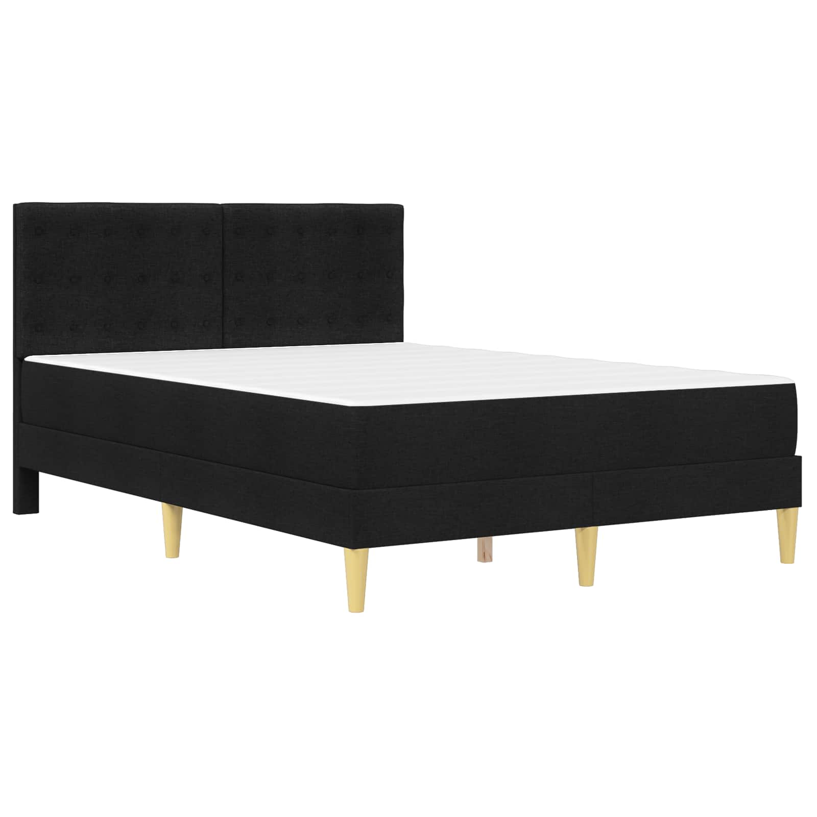 Bedframe met matras met hoofdeinde Zwart 120 x 190 cm Stof is nu te koop bij PeponiXL, paradijselijk wonen!