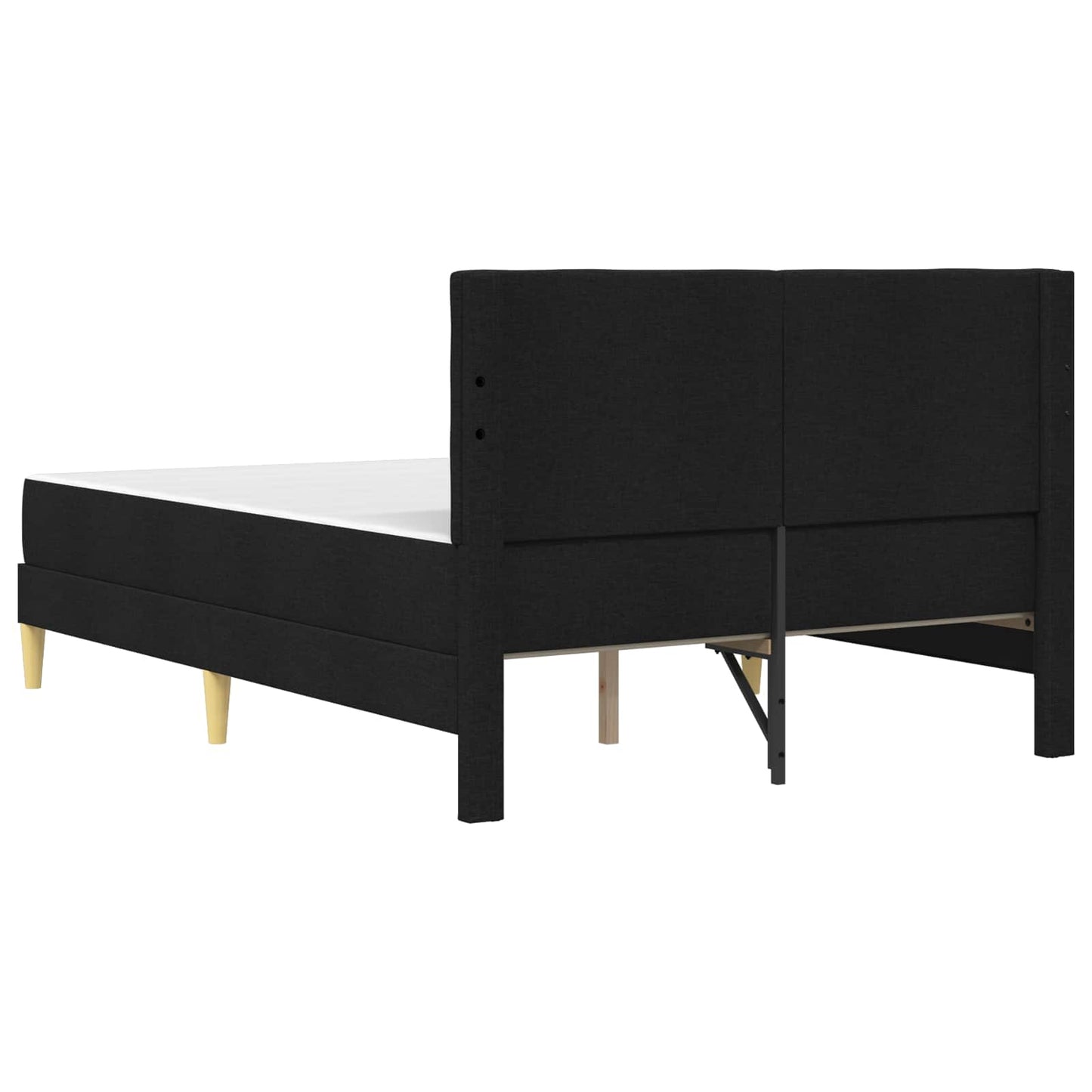 Bedframe met matras met hoofdeinde Zwart 120 x 190 cm Stof is nu te koop bij PeponiXL, paradijselijk wonen!