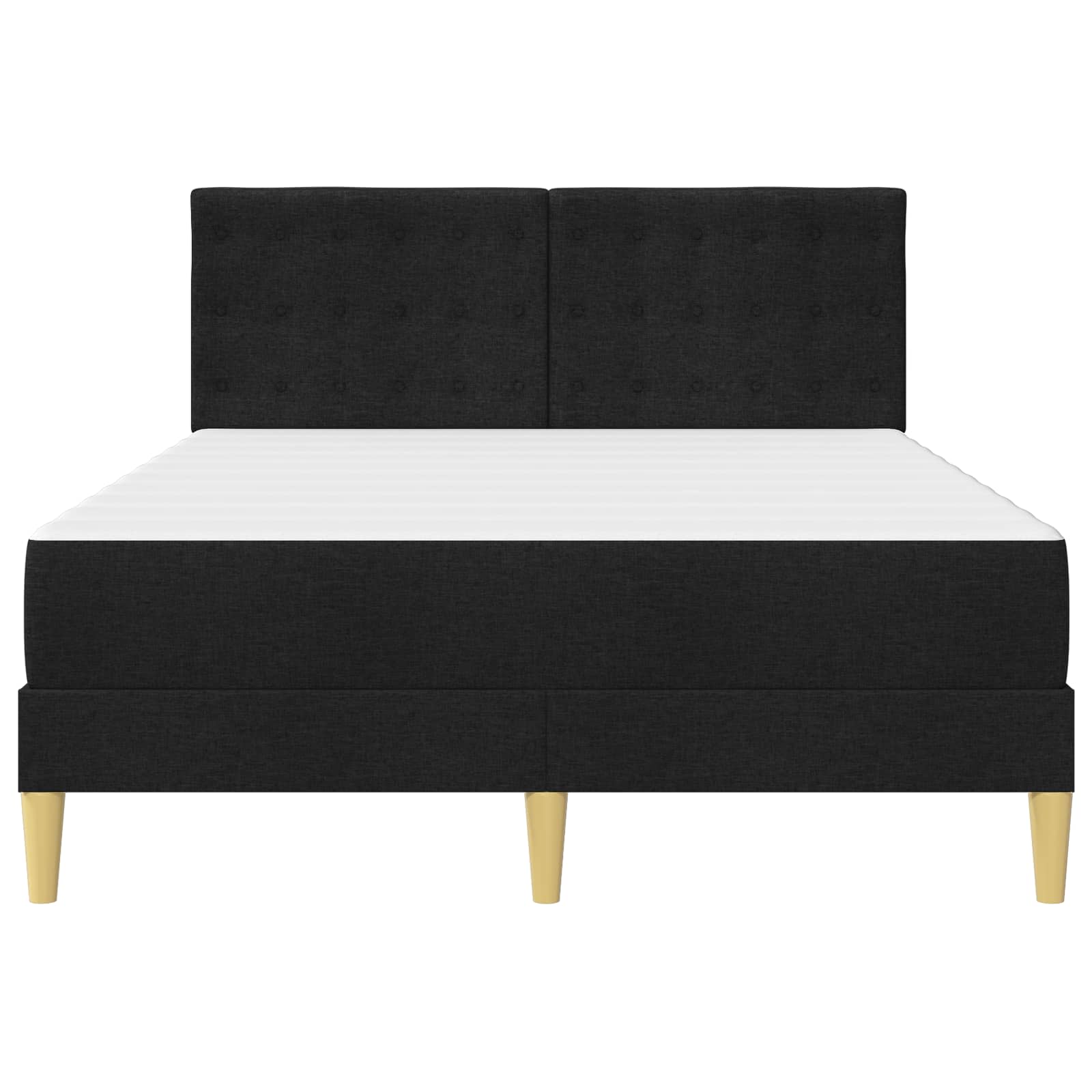 Bedframe met matras met hoofdeinde Zwart 120 x 190 cm Stof is nu te koop bij PeponiXL, paradijselijk wonen!