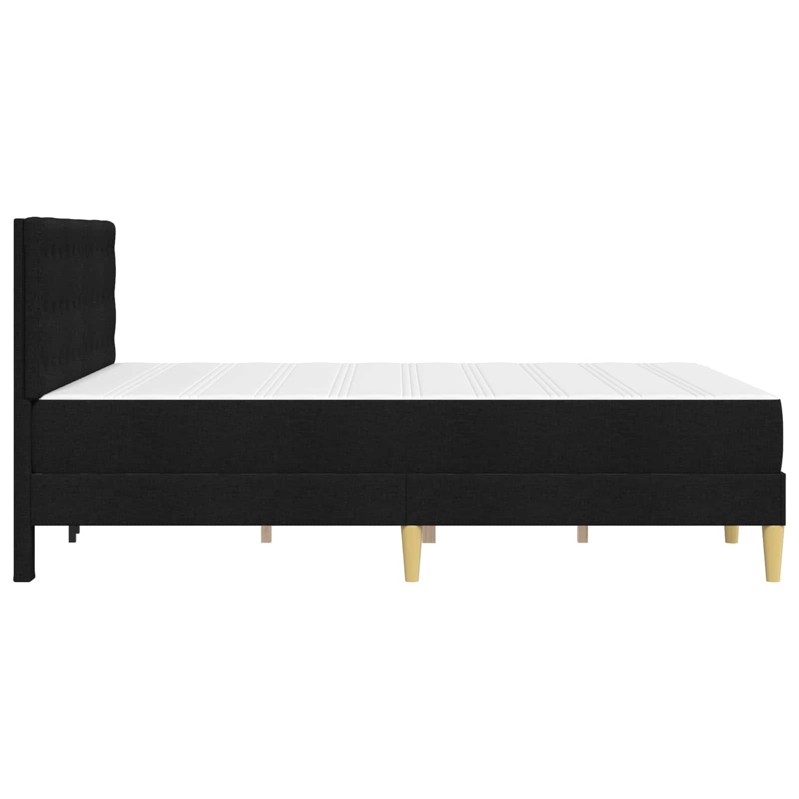 Bedframe met matras met hoofdeinde Zwart 120 x 190 cm Stof is nu te koop bij PeponiXL, paradijselijk wonen!