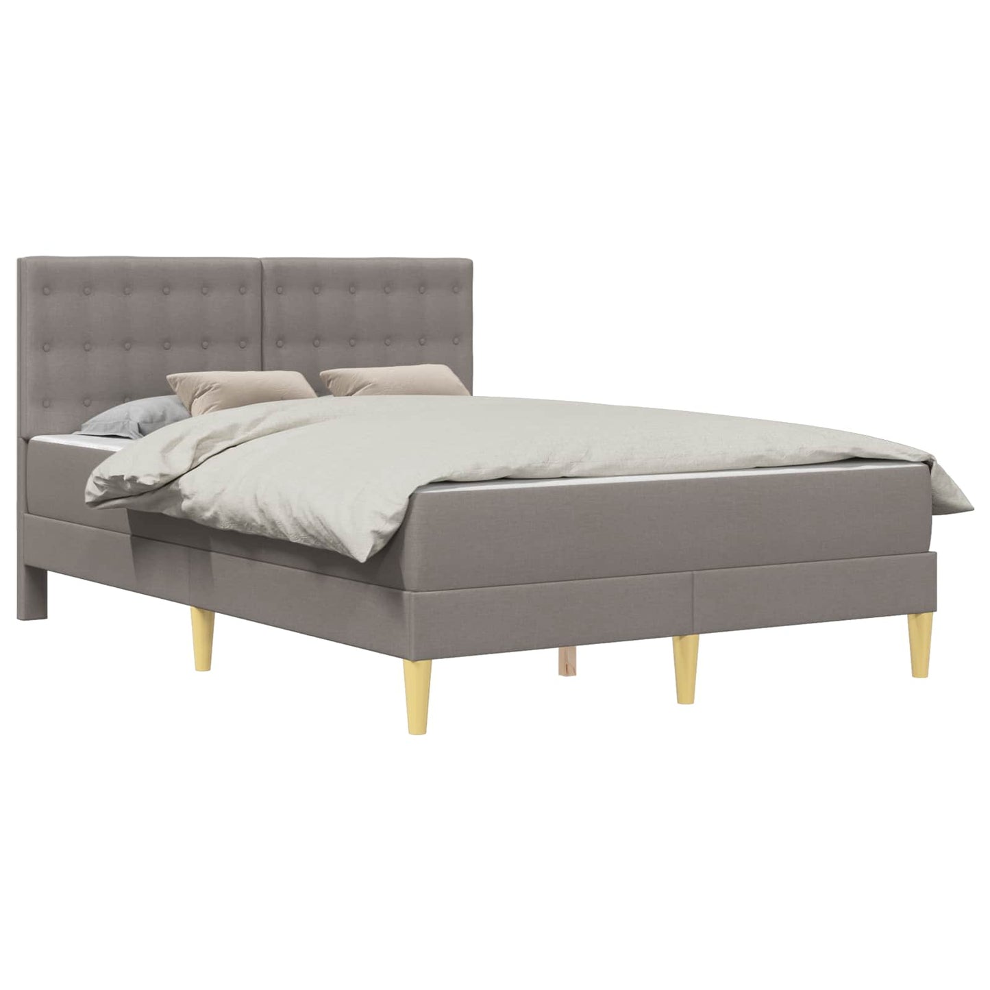 Bedframe met matras met hoofdeinde Taupe 120 x 190 cm Stof is nu te koop bij PeponiXL, paradijselijk wonen!