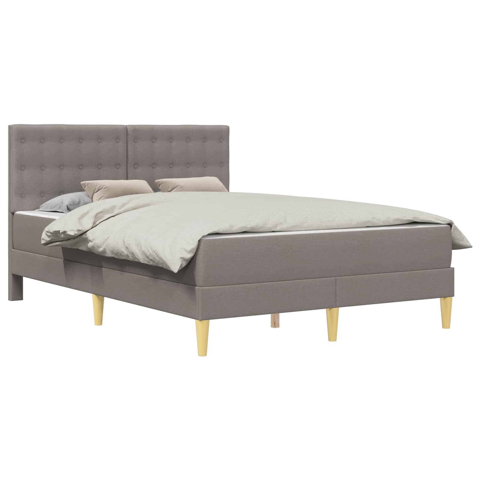 Bedframe met matras met hoofdeinde Taupe 120 x 190 cm Stof is nu te koop bij PeponiXL, paradijselijk wonen!
