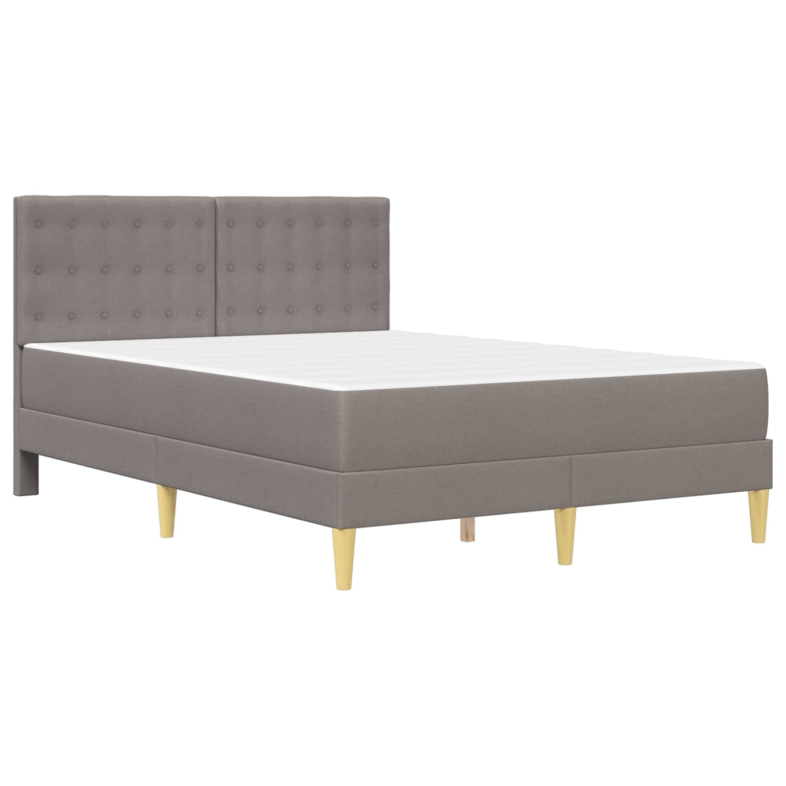 Bedframe met matras met hoofdeinde Taupe 120 x 190 cm Stof is nu te koop bij PeponiXL, paradijselijk wonen!