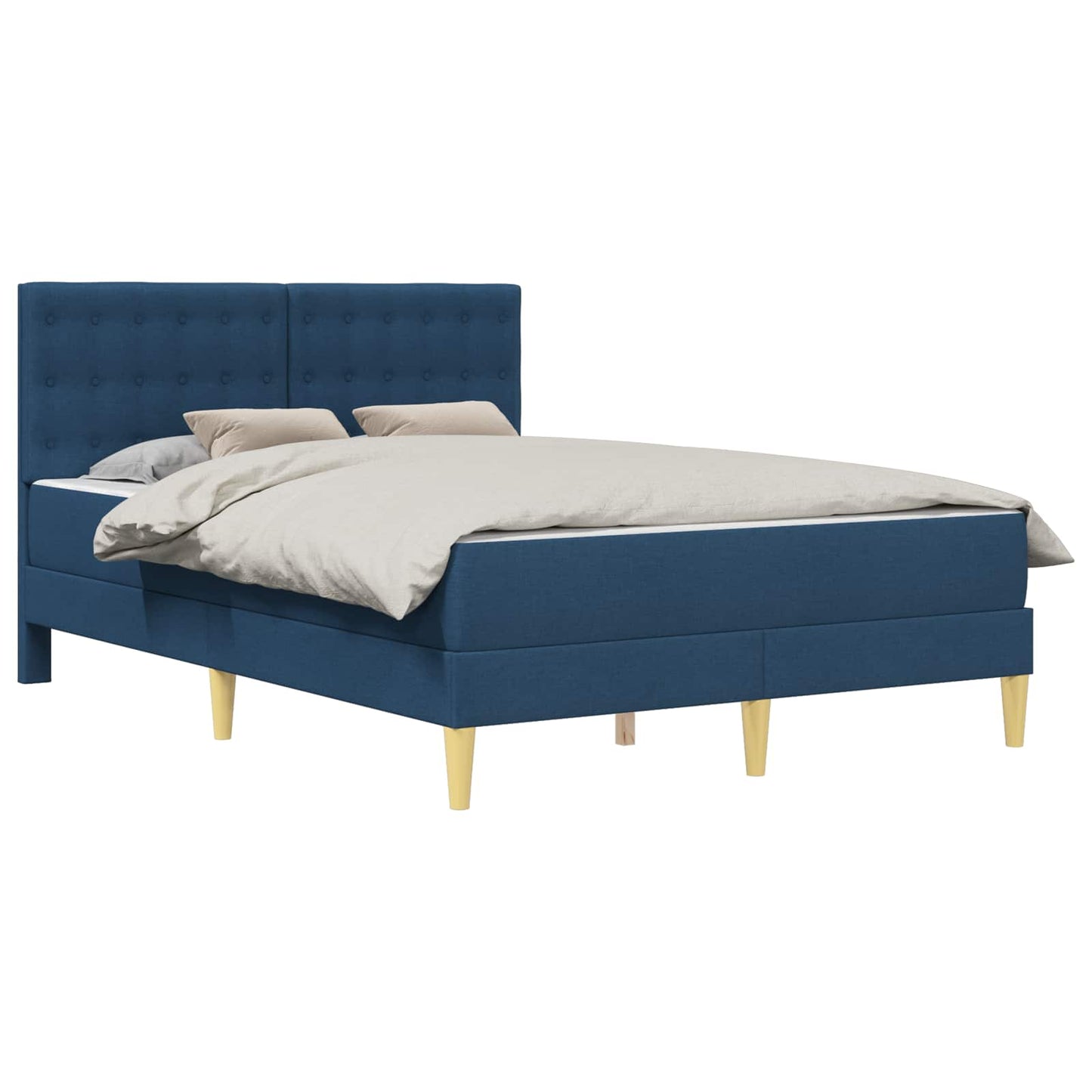 Bedframe met matras met hoofdeinde Blauw 120 x 190 cm Stof is nu te koop bij PeponiXL, paradijselijk wonen!