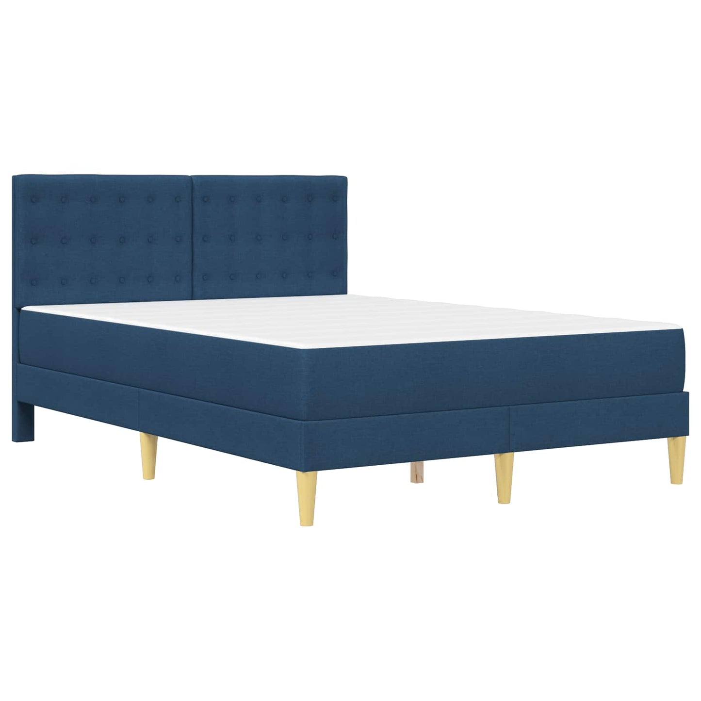 Bedframe met matras met hoofdeinde Blauw 120 x 190 cm Stof is nu te koop bij PeponiXL, paradijselijk wonen!