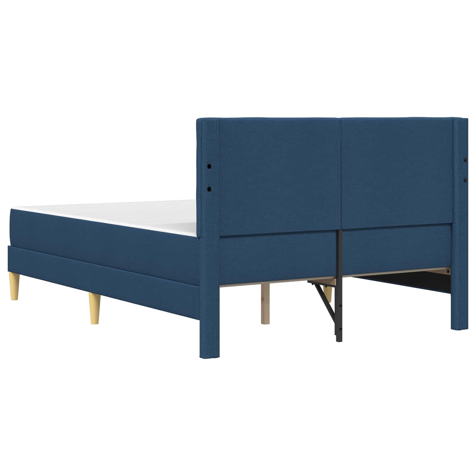 Bedframe met matras met hoofdeinde Blauw 120 x 190 cm Stof is nu te koop bij PeponiXL, paradijselijk wonen!