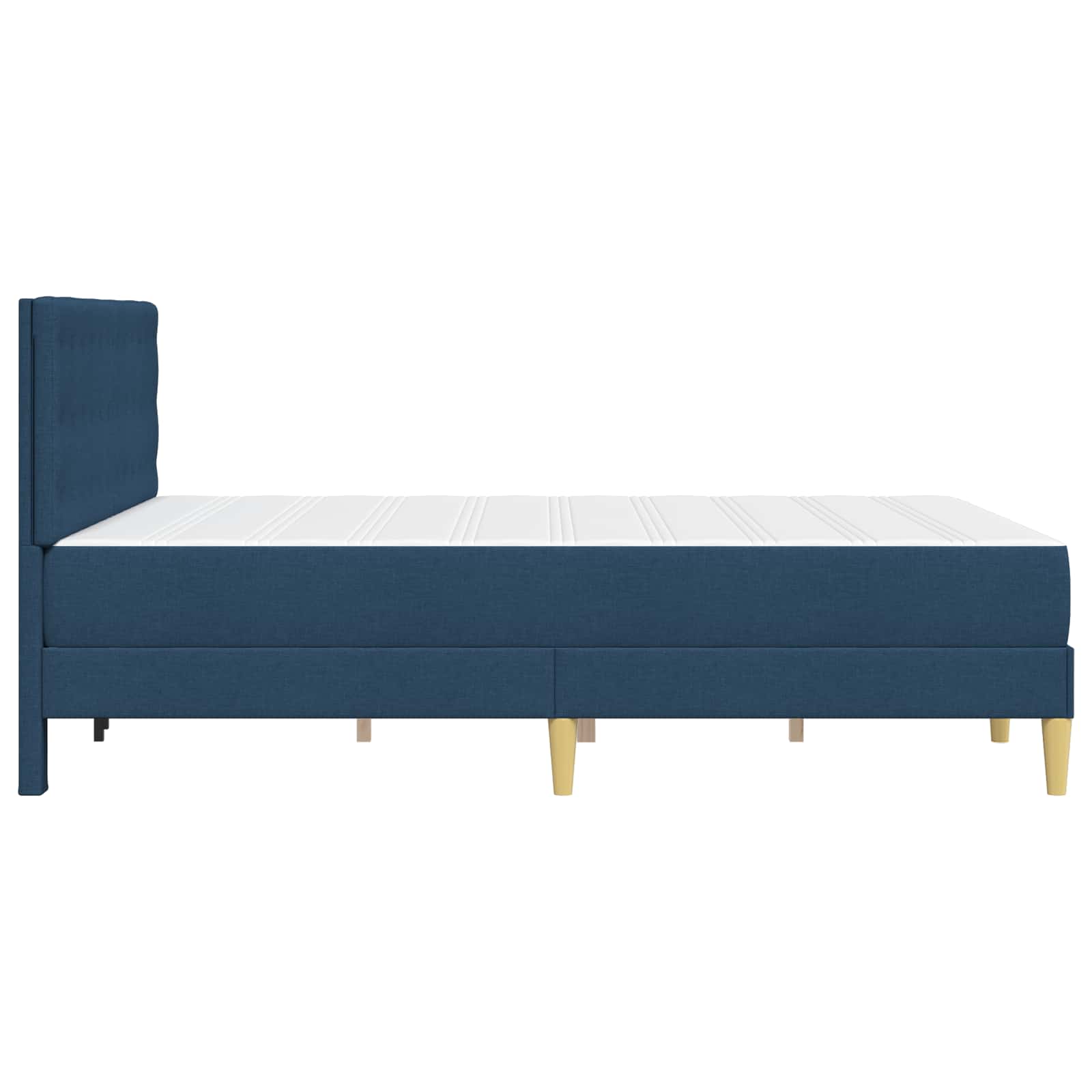 Bedframe met matras met hoofdeinde Blauw 120 x 190 cm Stof is nu te koop bij PeponiXL, paradijselijk wonen!