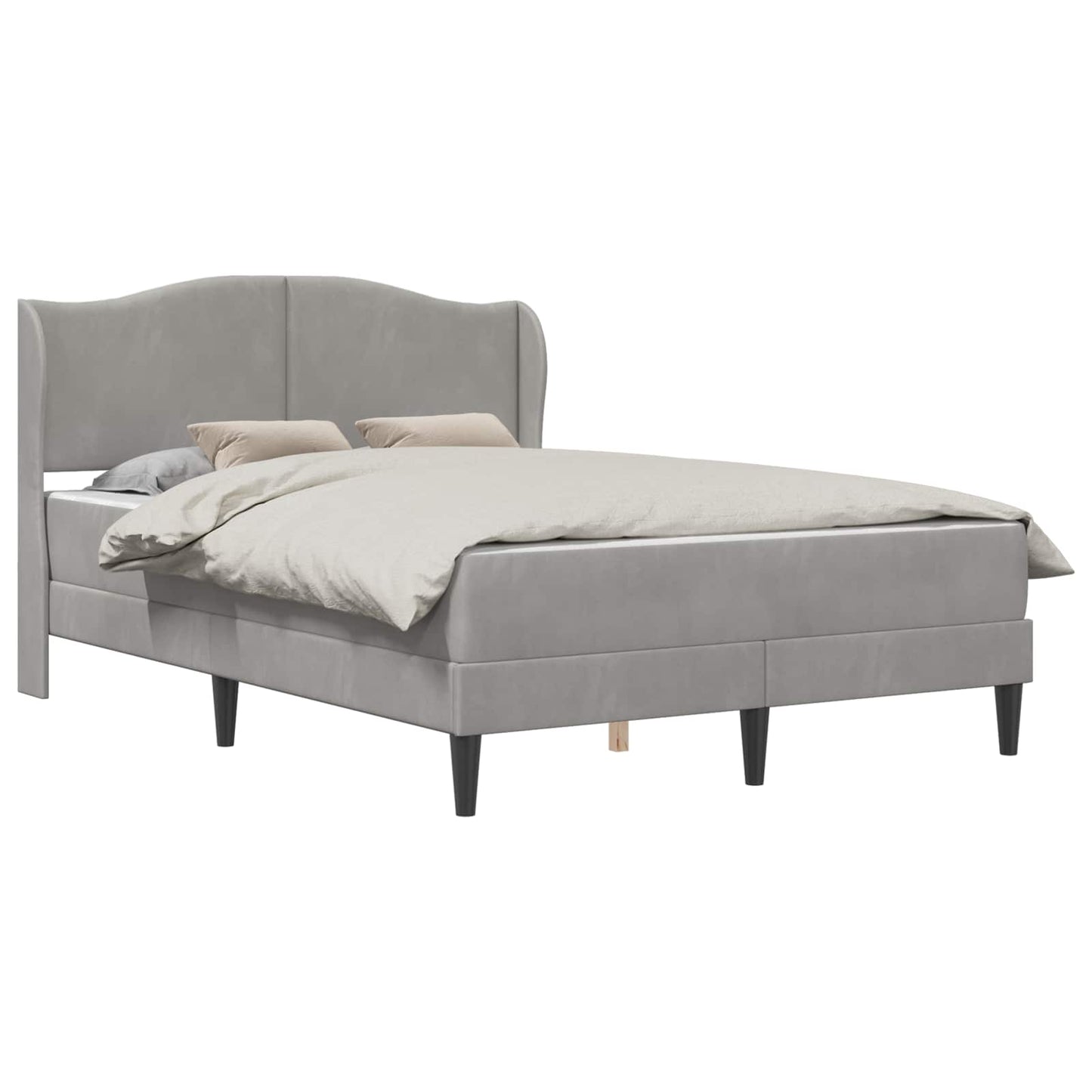 Bedframe met hoofdeinde Lichtgrijs 120 x 200 cm Fluweel is nu te koop bij PeponiXL, paradijselijk wonen!