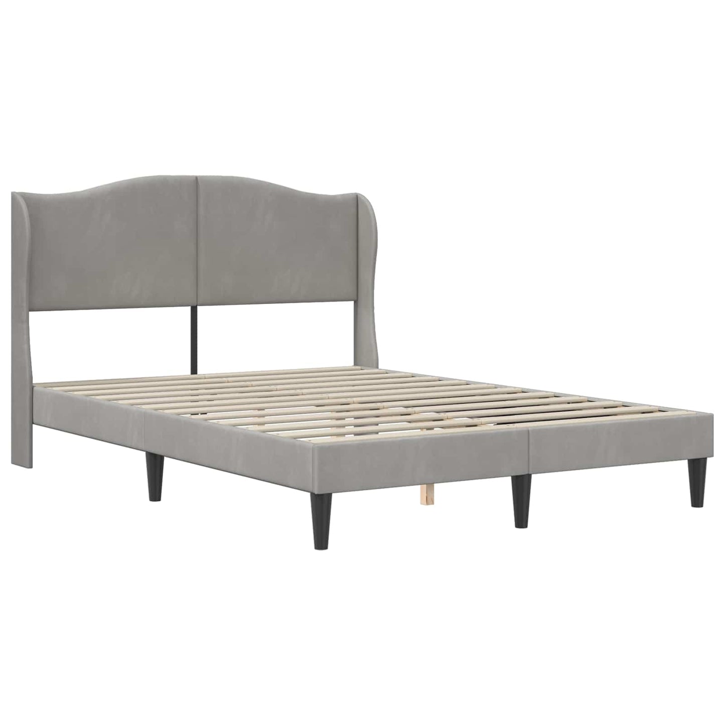 Bedframe met hoofdeinde Lichtgrijs 120 x 200 cm Fluweel is nu te koop bij PeponiXL, paradijselijk wonen!