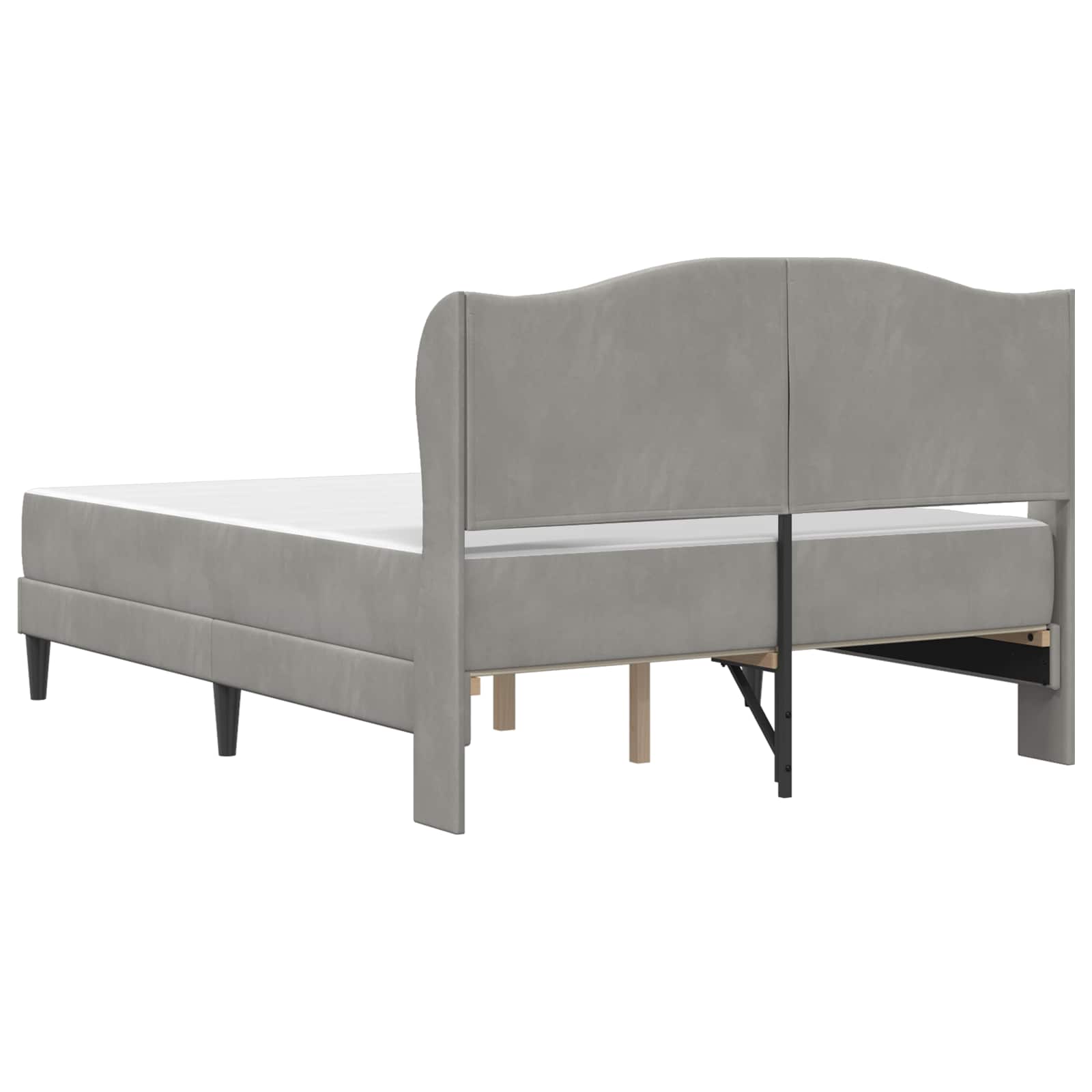 Bedframe met hoofdeinde Lichtgrijs 120 x 200 cm Fluweel is nu te koop bij PeponiXL, paradijselijk wonen!
