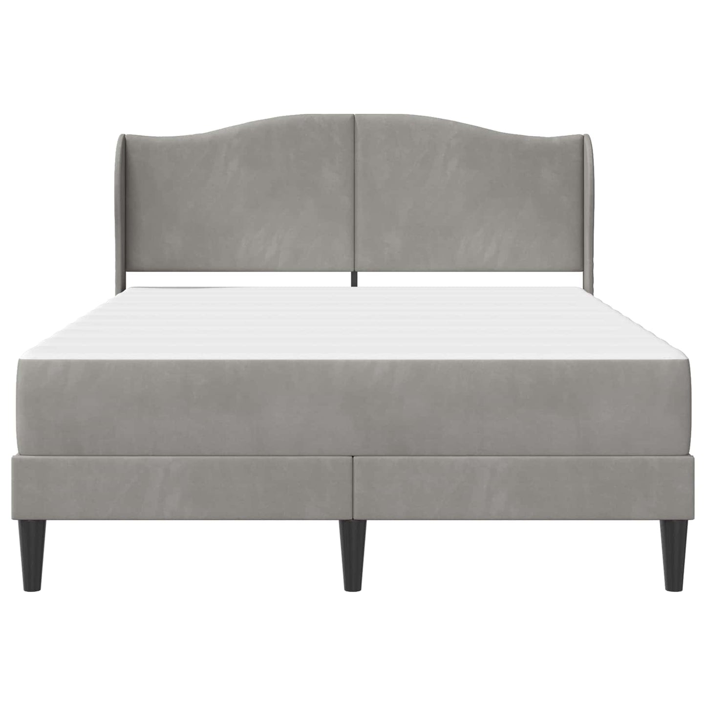 Bedframe met hoofdeinde Lichtgrijs 120 x 200 cm Fluweel is nu te koop bij PeponiXL, paradijselijk wonen!