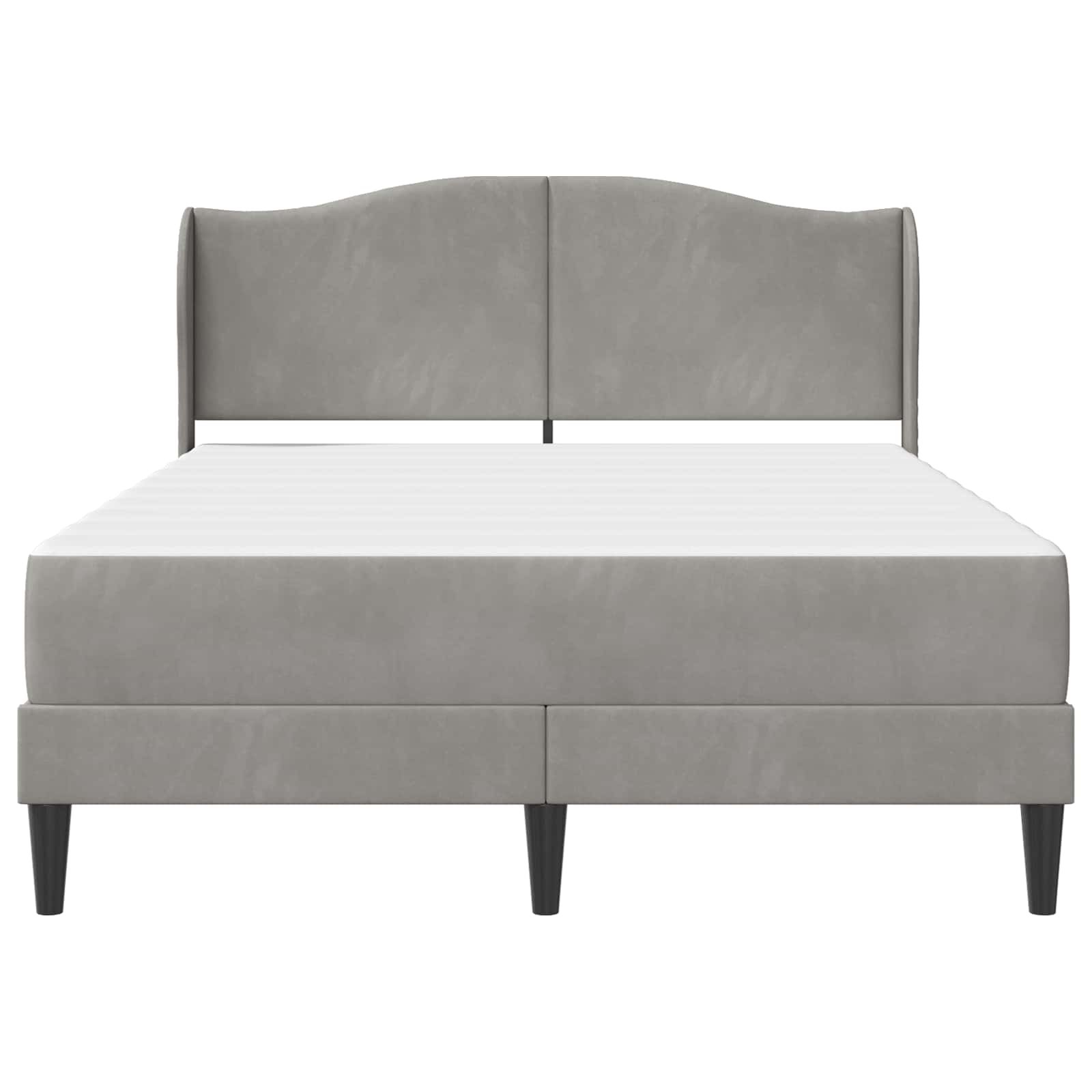 Bedframe met hoofdeinde Lichtgrijs 120 x 200 cm Fluweel is nu te koop bij PeponiXL, paradijselijk wonen!