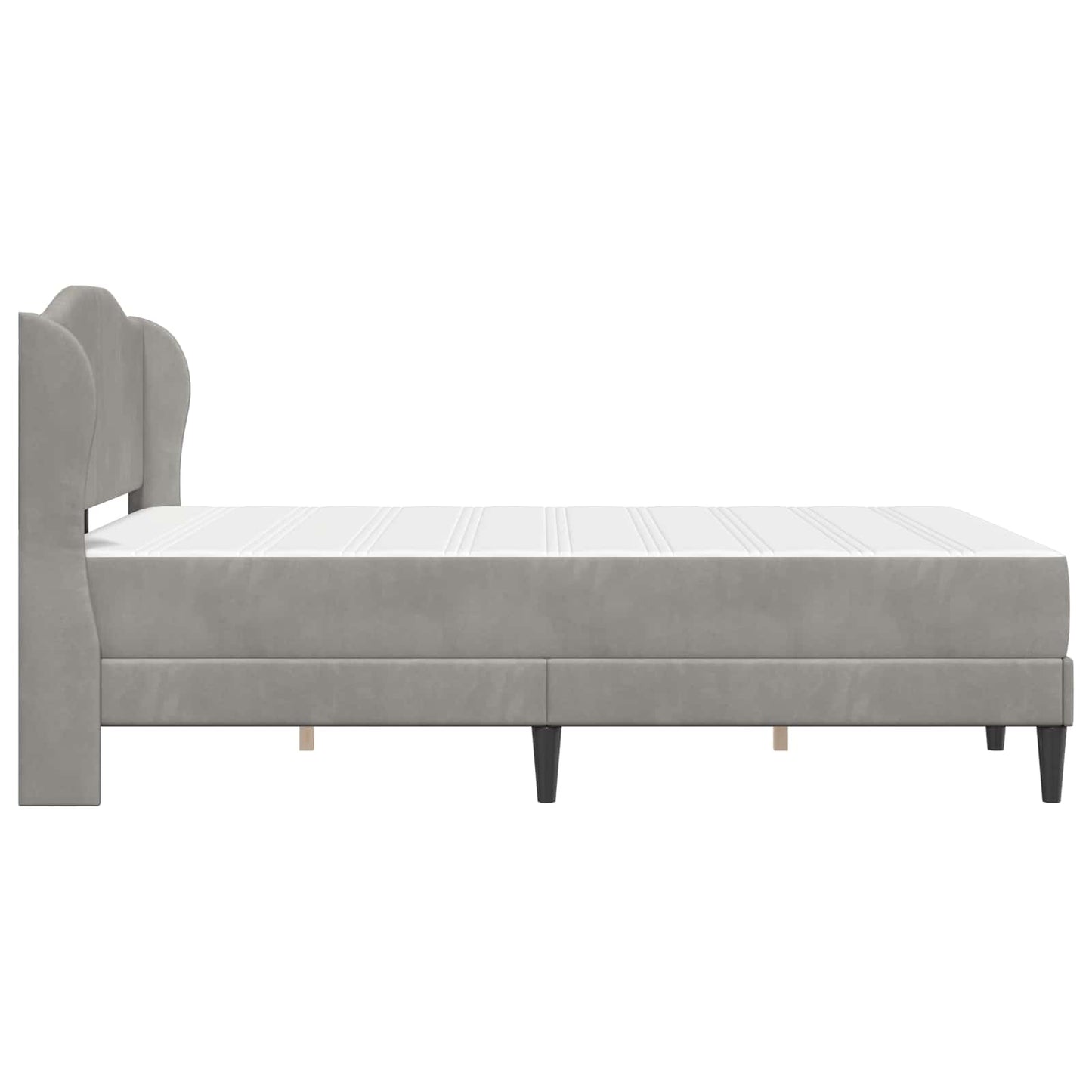 Bedframe met hoofdeinde Lichtgrijs 120 x 200 cm Fluweel is nu te koop bij PeponiXL, paradijselijk wonen!