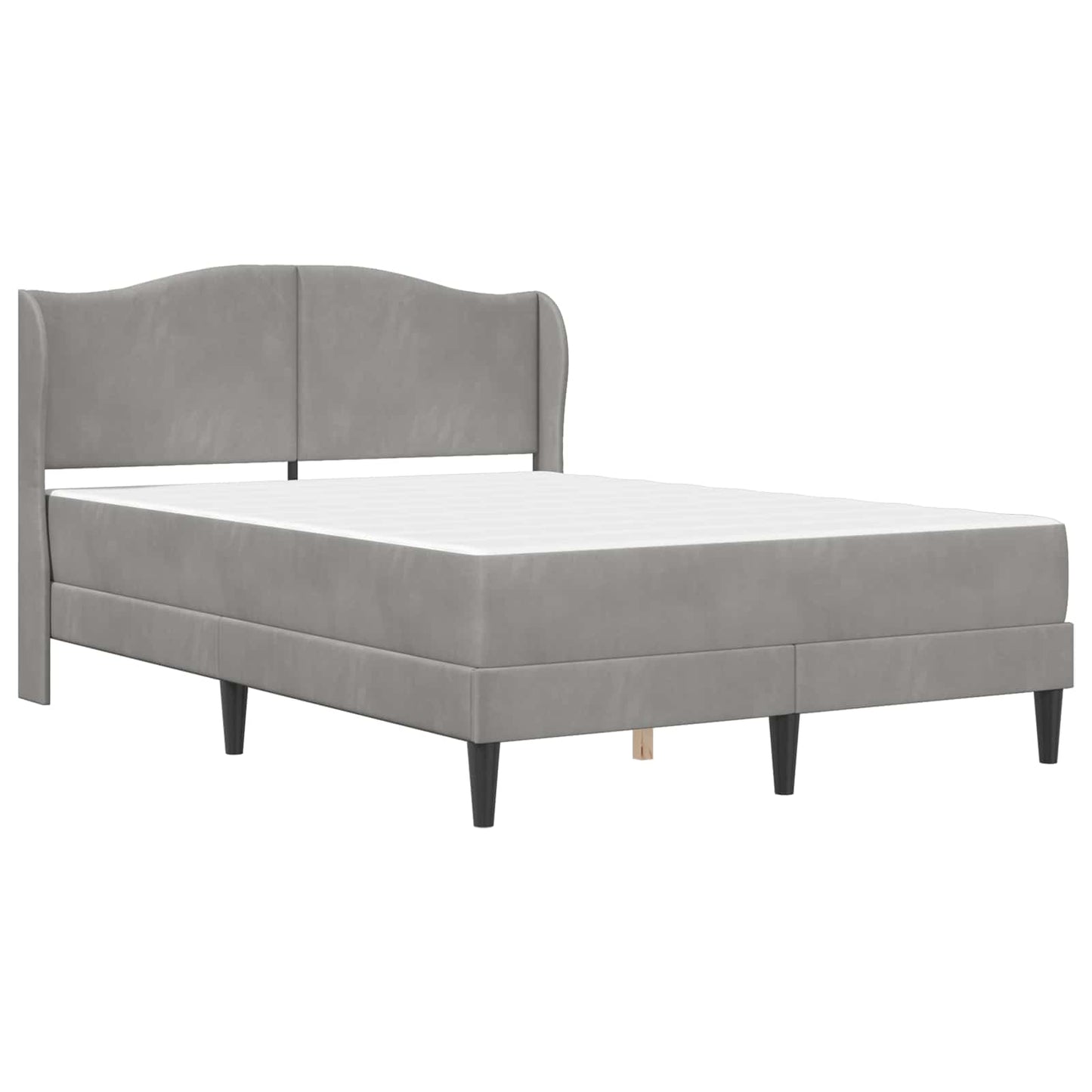 Bedframe met hoofdeinde Lichtgrijs 140 x 190 cm Fluweel is nu te koop bij PeponiXL, paradijselijk wonen!