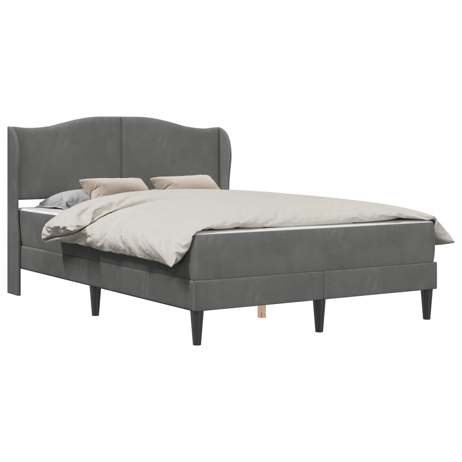 Bedframe met hoofdeinde Donkergrijs 140 x 190 cm Fluweel is nu te koop bij PeponiXL, paradijselijk wonen!