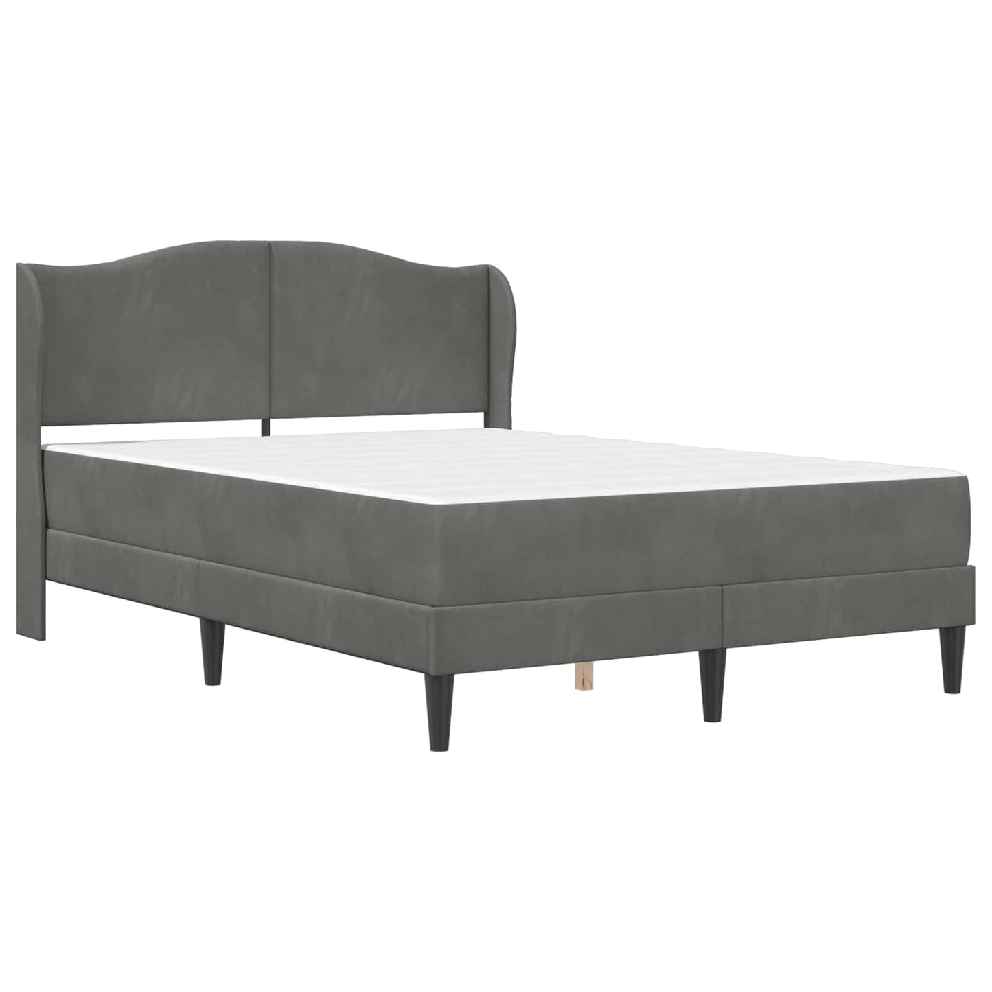 Bedframe met hoofdeinde Donkergrijs 140 x 190 cm Fluweel is nu te koop bij PeponiXL, paradijselijk wonen!