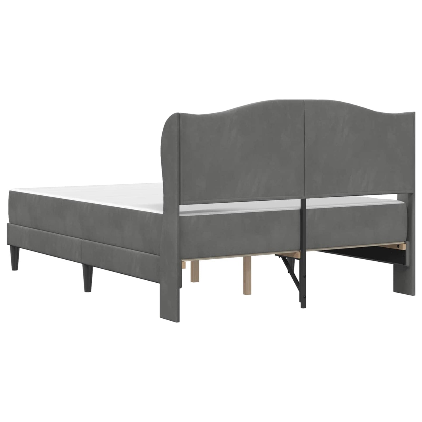 Bedframe met hoofdeinde Donkergrijs 140 x 190 cm Fluweel is nu te koop bij PeponiXL, paradijselijk wonen!