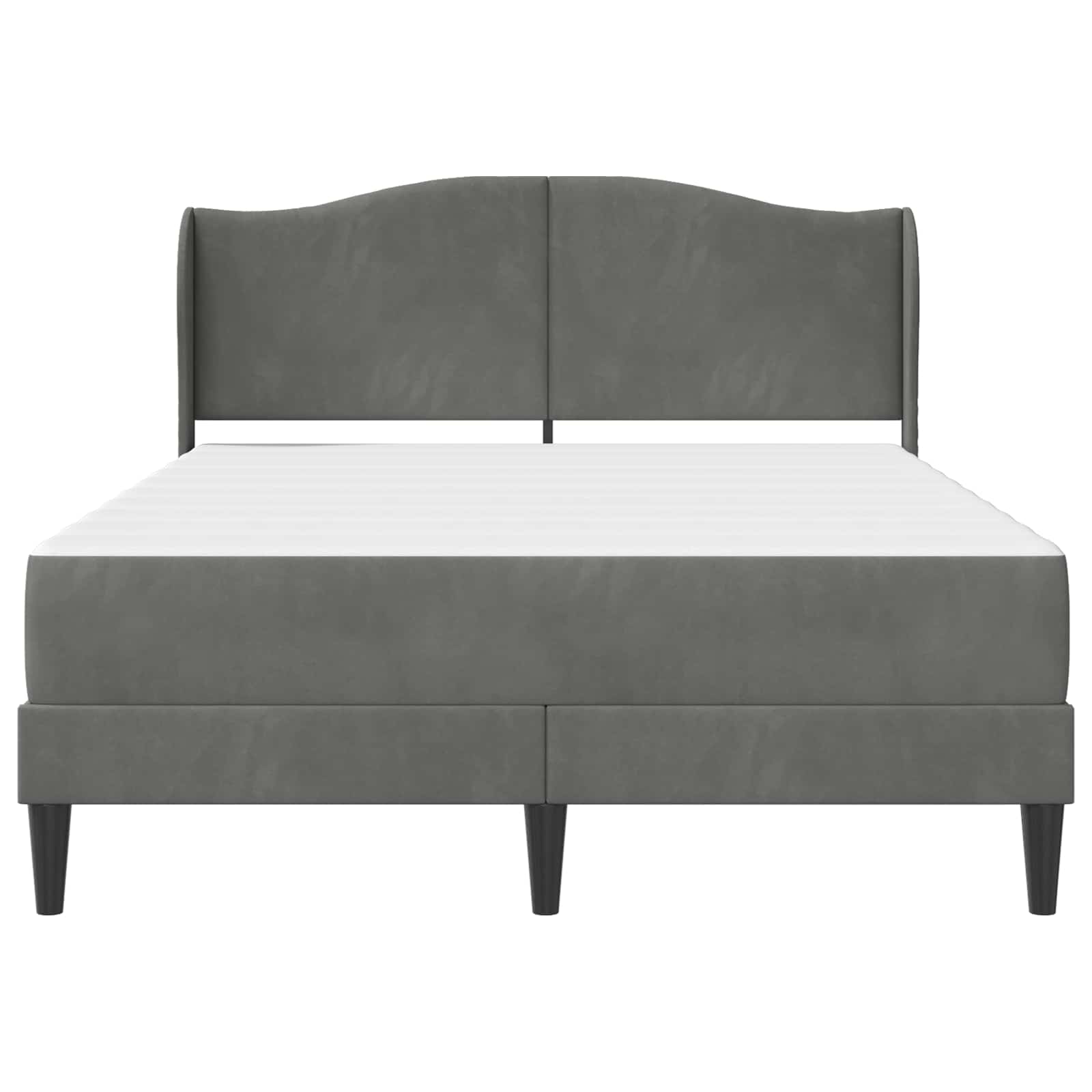 Bedframe met hoofdeinde Donkergrijs 140 x 190 cm Fluweel is nu te koop bij PeponiXL, paradijselijk wonen!