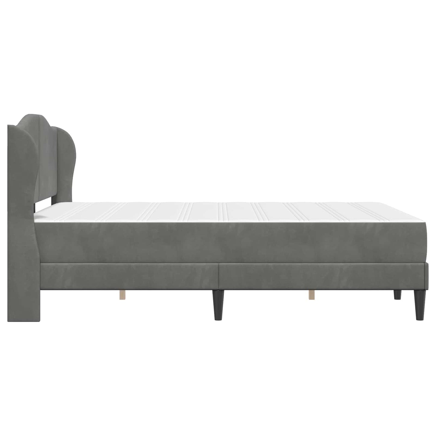 Bedframe met hoofdeinde Donkergrijs 140 x 190 cm Fluweel is nu te koop bij PeponiXL, paradijselijk wonen!