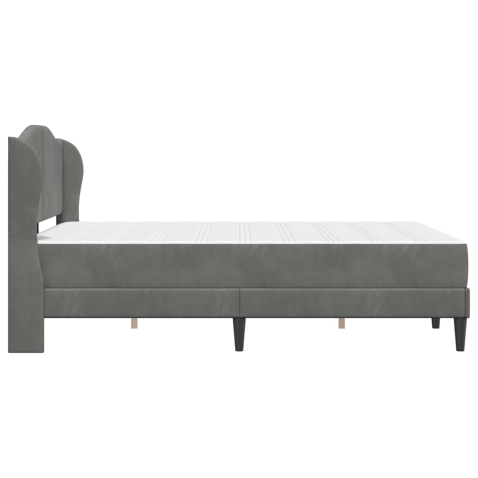 Bedframe met hoofdeinde Donkergrijs 140 x 190 cm Fluweel is nu te koop bij PeponiXL, paradijselijk wonen!