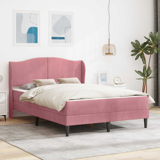 Bedframe met hoofdeinde Roze 140 x 200 cm Fluweel is nu te koop bij PeponiXL, paradijselijk wonen!