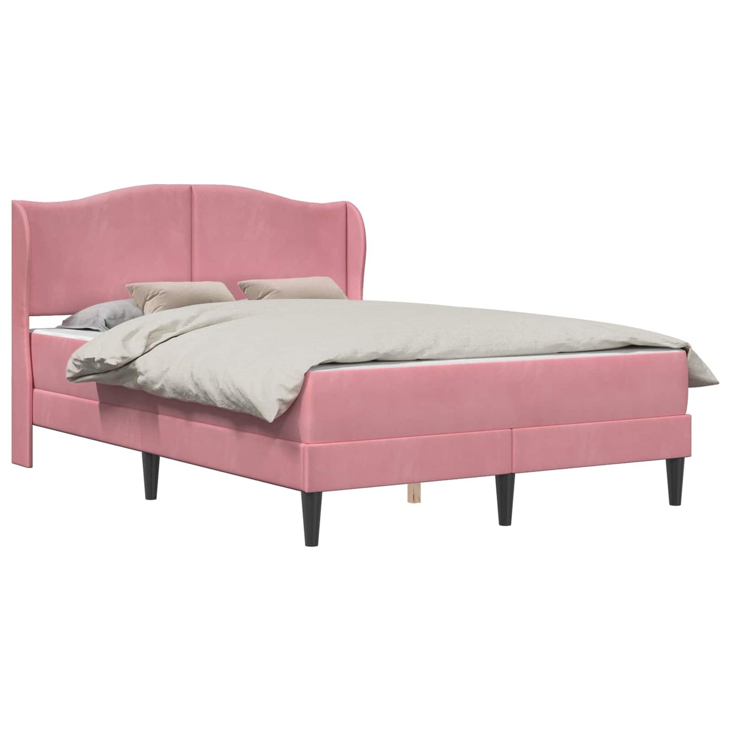 Bedframe met hoofdeinde Roze 140 x 200 cm Fluweel is nu te koop bij PeponiXL, paradijselijk wonen!