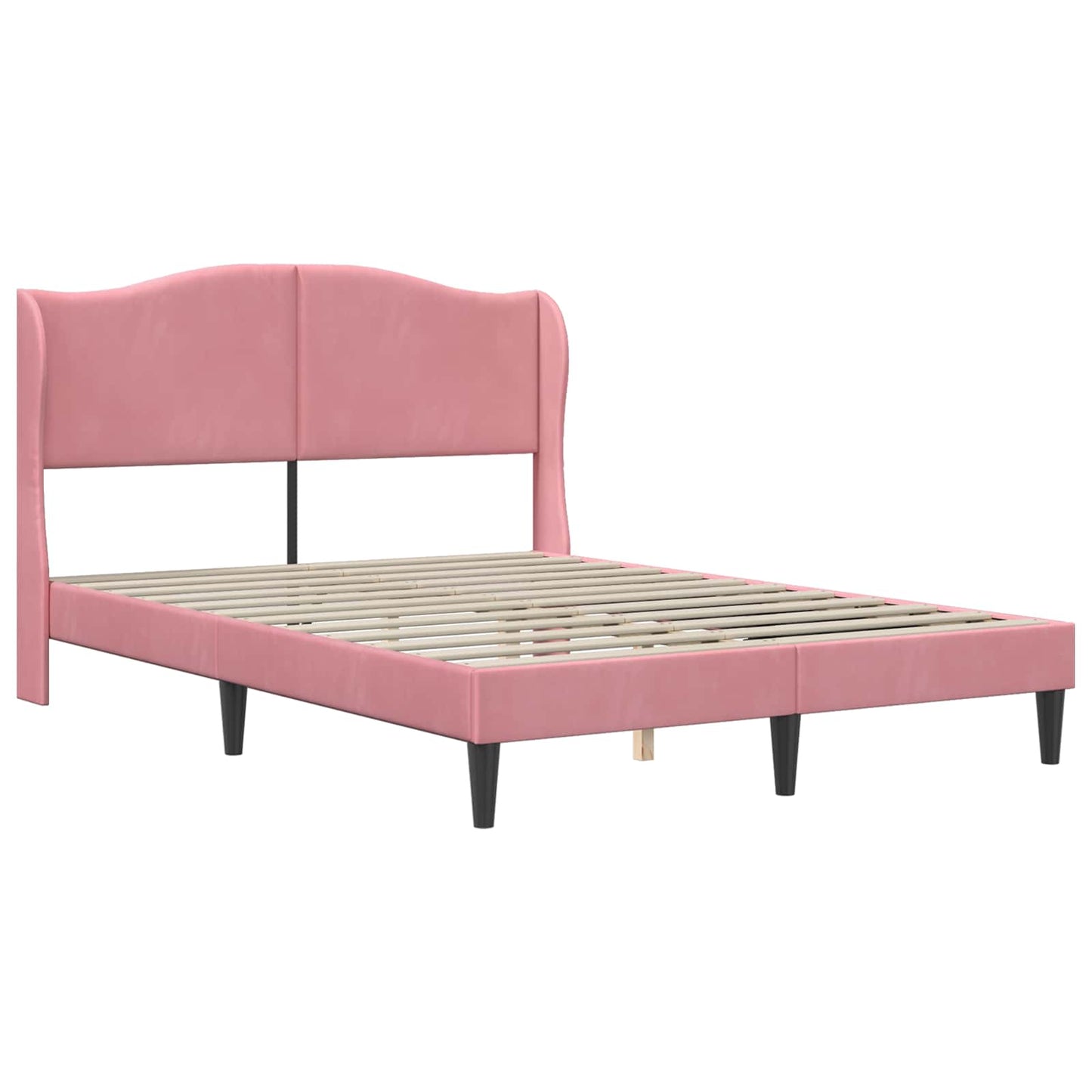 Bedframe met hoofdeinde Roze 140 x 200 cm Fluweel is nu te koop bij PeponiXL, paradijselijk wonen!