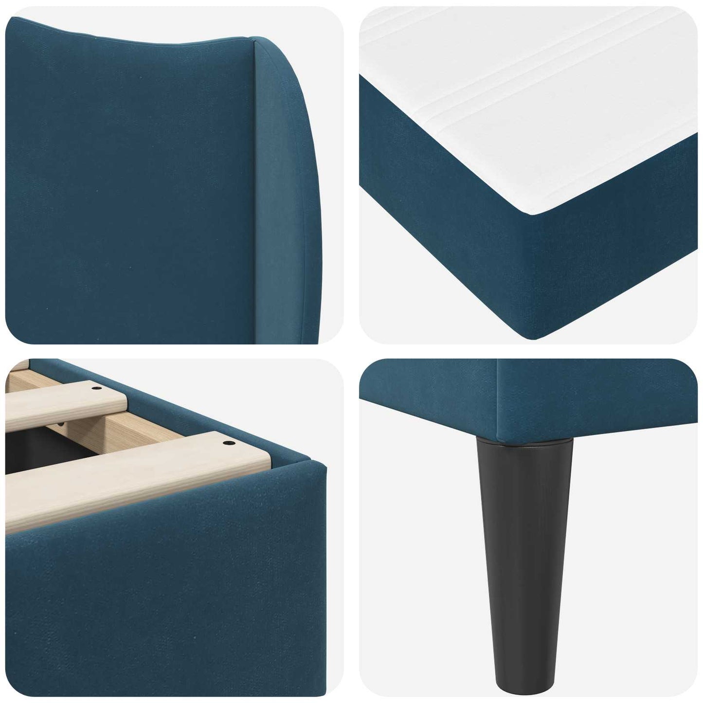 Bedframe met hoofdeinde Blauw 180 x 200 cm Fluweel is nu te koop bij PeponiXL, paradijselijk wonen!