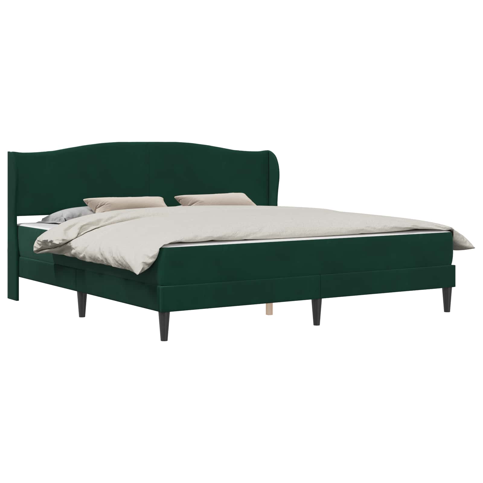 Bedframe met hoofdeinde Donkergroen 200 x 200 cm Fluweel is nu te koop bij PeponiXL, paradijselijk wonen!