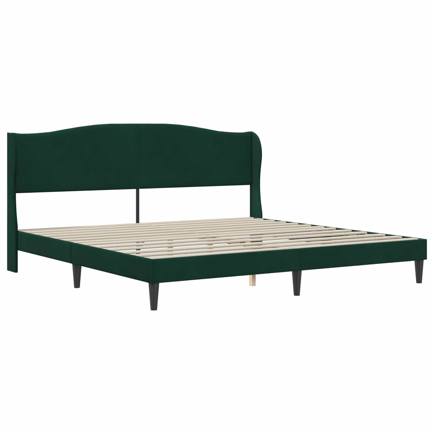 Bedframe met hoofdeinde Donkergroen 200 x 200 cm Fluweel is nu te koop bij PeponiXL, paradijselijk wonen!