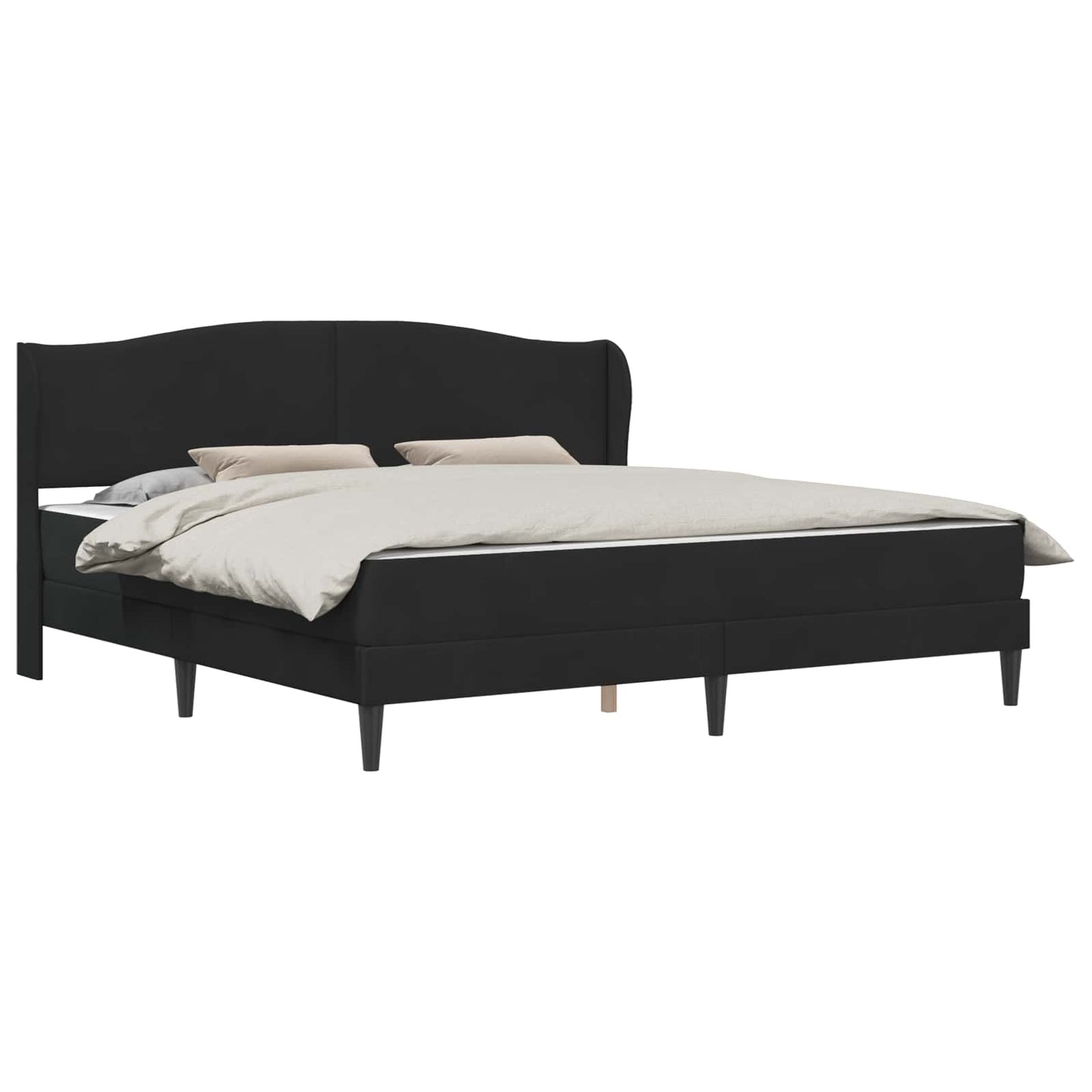 Bedframe met hoofdeinde Zwart 200 x 200 cm Fluweel is nu te koop bij PeponiXL, paradijselijk wonen!