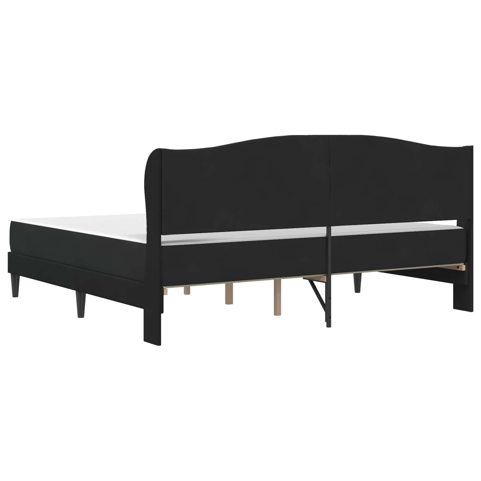 Bedframe met hoofdeinde Zwart 200 x 200 cm Fluweel is nu te koop bij PeponiXL, paradijselijk wonen!