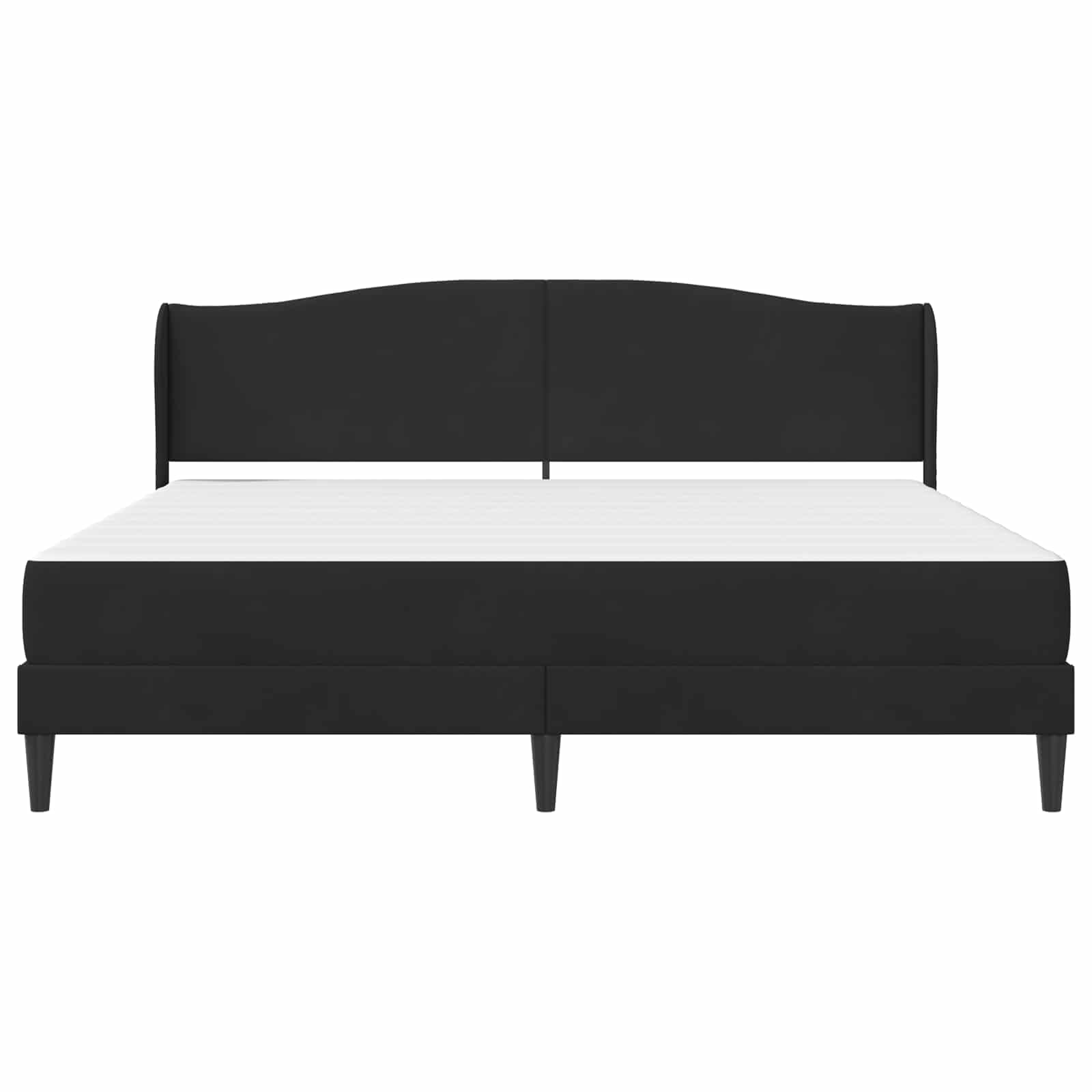 Bedframe met hoofdeinde Zwart 200 x 200 cm Fluweel is nu te koop bij PeponiXL, paradijselijk wonen!