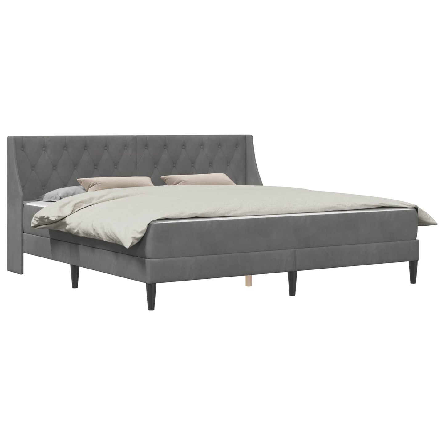 Bedframe met matras Donkergrijs 180 x 200 cm Fluweel is nu te koop bij PeponiXL, paradijselijk wonen!