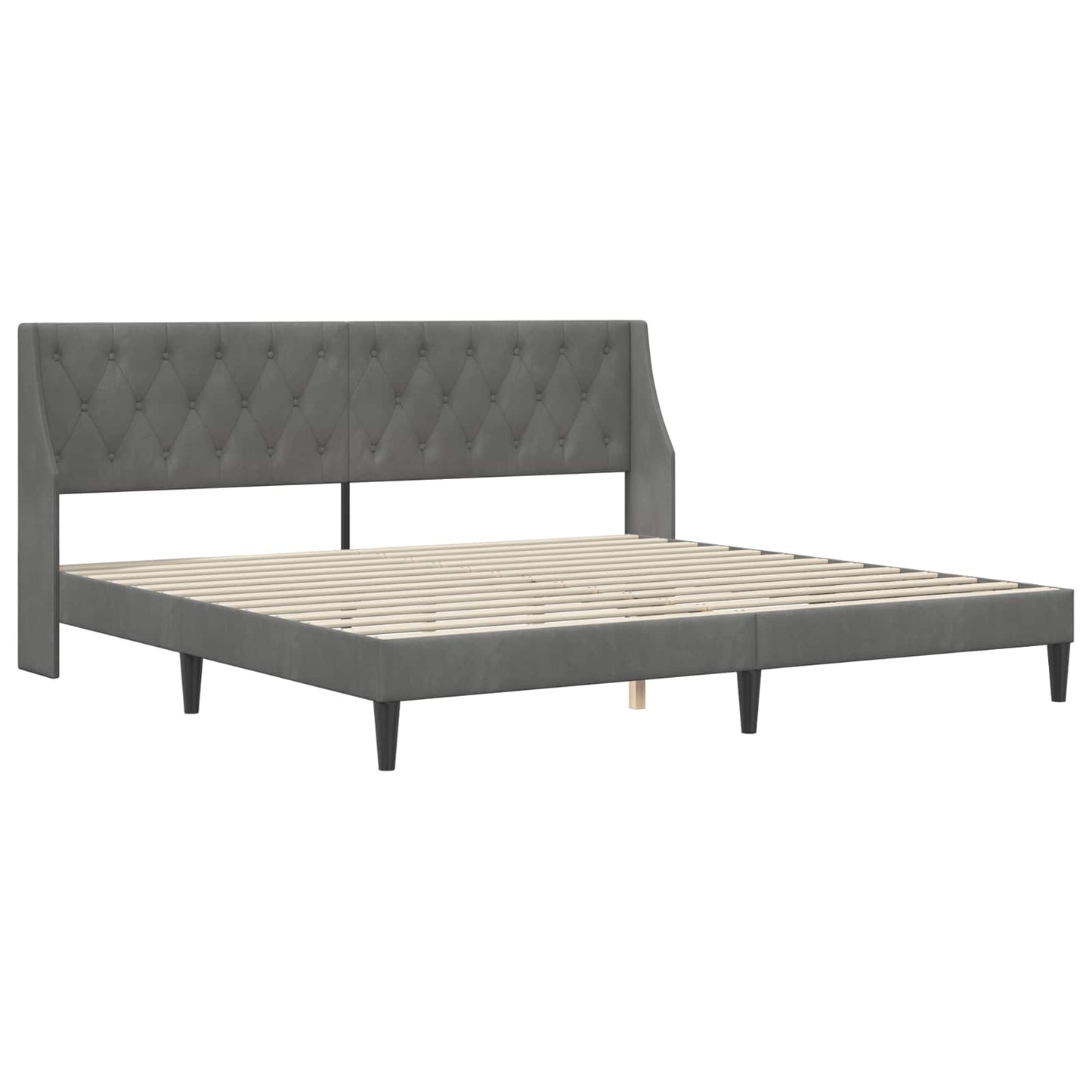 Bedframe met matras Donkergrijs 180 x 200 cm Fluweel is nu te koop bij PeponiXL, paradijselijk wonen!