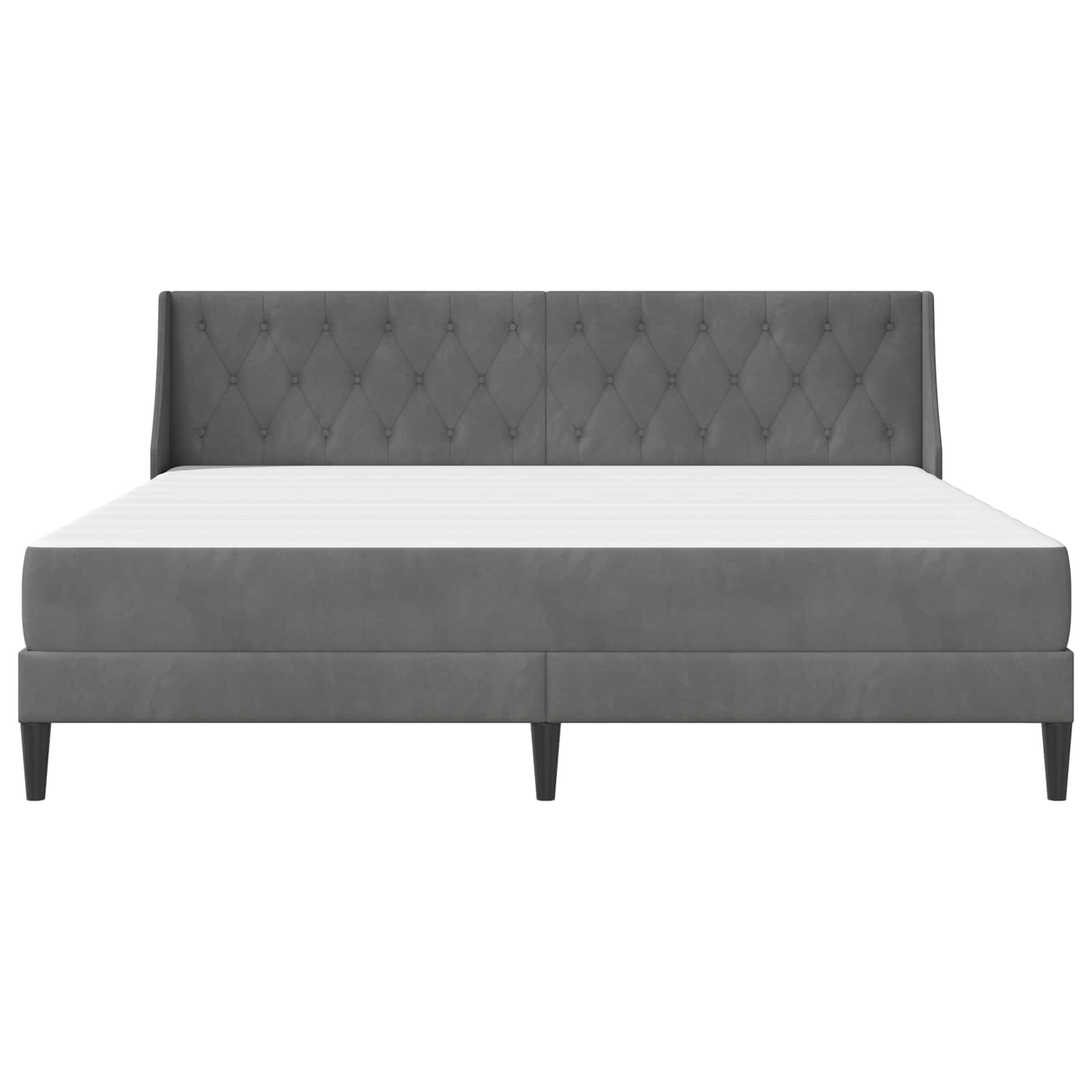 Bedframe met matras Donkergrijs 180 x 200 cm Fluweel is nu te koop bij PeponiXL, paradijselijk wonen!