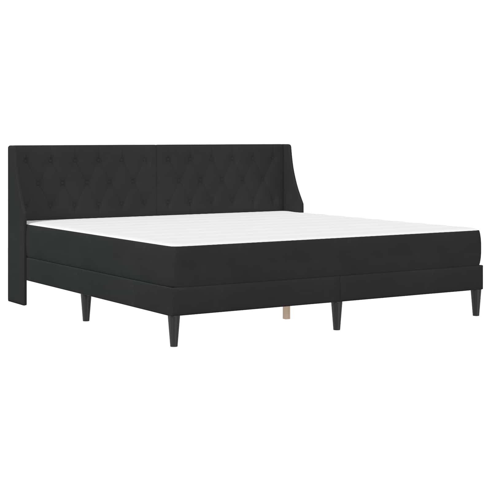 Bedframe met matras met hoofdeinde Zwart 180 x 200 cm Fluweel is nu te koop bij PeponiXL, paradijselijk wonen!