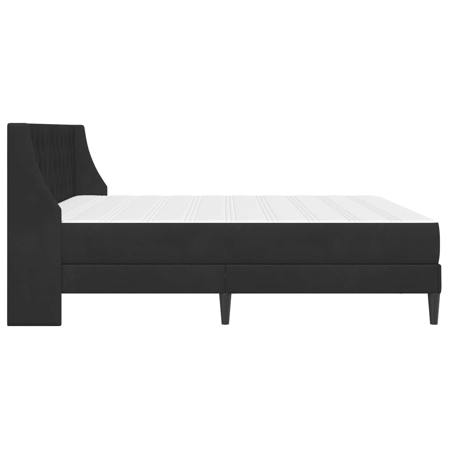 Bedframe met matras met hoofdeinde Zwart 180 x 200 cm Fluweel is nu te koop bij PeponiXL, paradijselijk wonen!