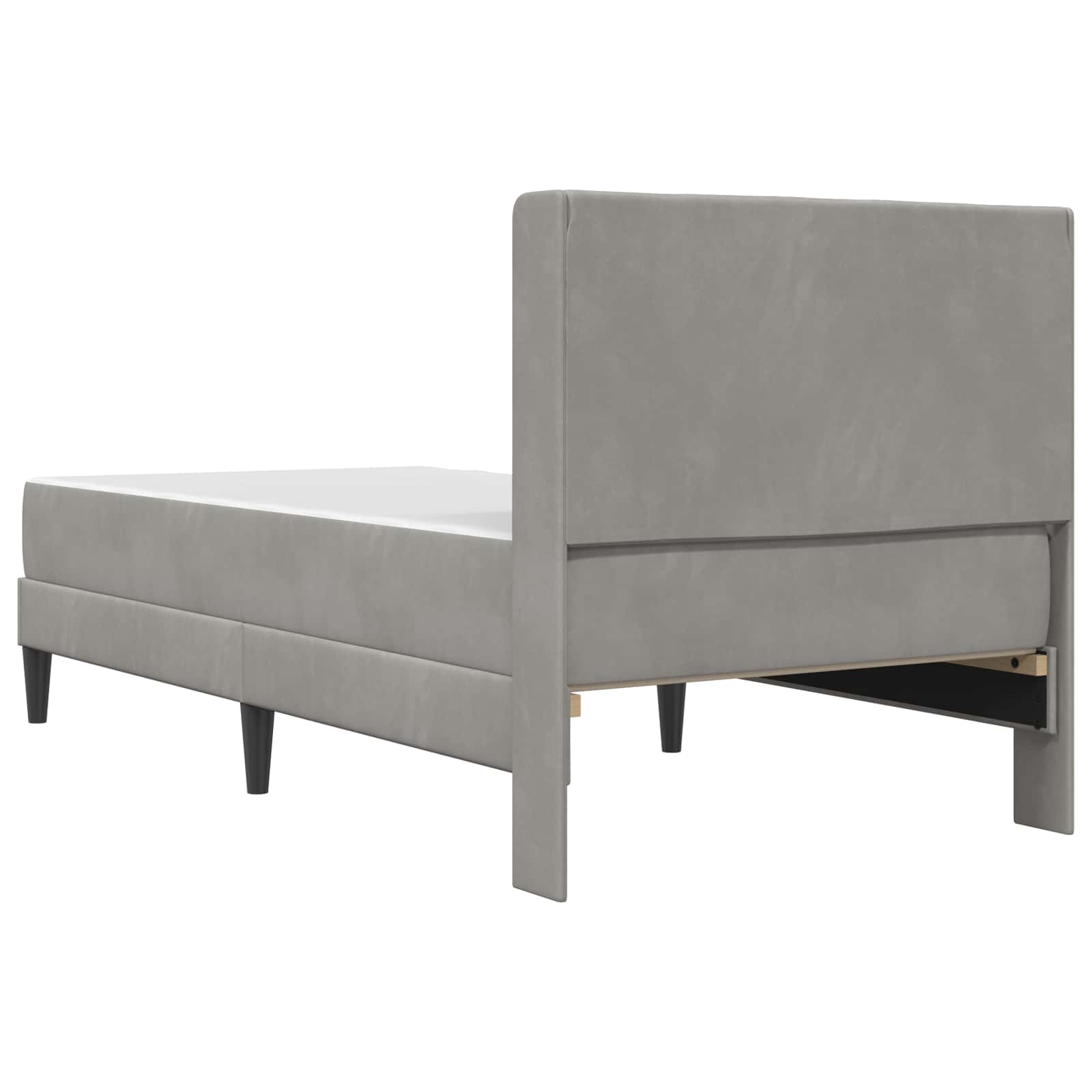 Bedframe met matras Lichtgrijs 90 x 190 cm Fluweel is nu te koop bij PeponiXL, paradijselijk wonen!
