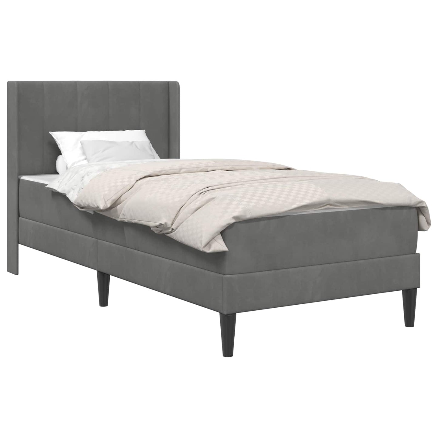 Bedframe met matras Donkergrijs 90 x 190 cm Fluweel is nu te koop bij PeponiXL, paradijselijk wonen!