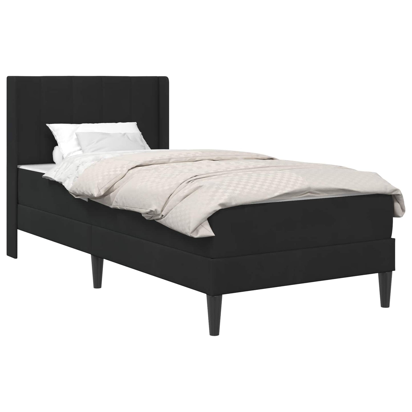 Bedframe met matras met hoofdeinde Zwart 90 x 190 cm Fluweel is nu te koop bij PeponiXL, paradijselijk wonen!