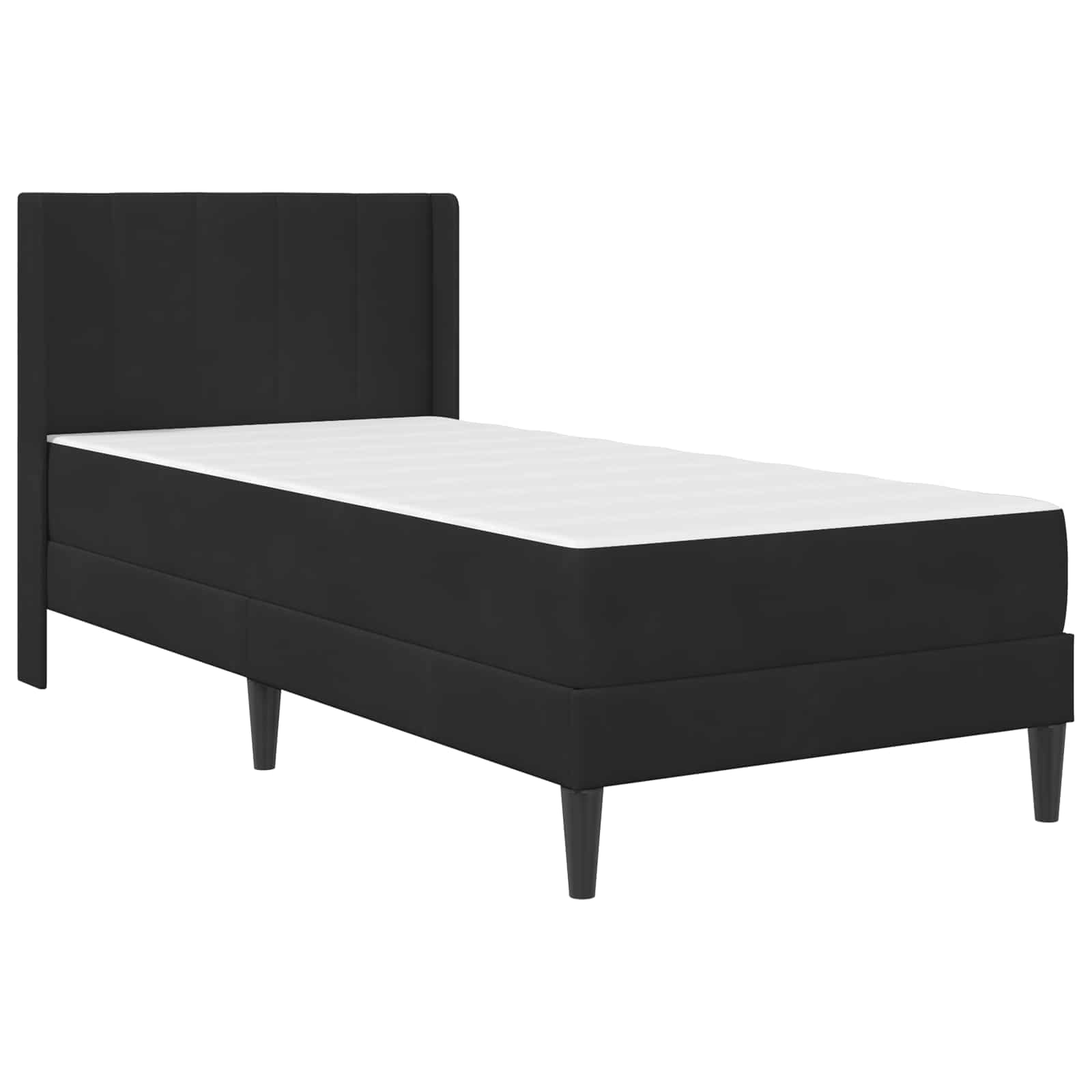 Bedframe met matras met hoofdeinde Zwart 90 x 190 cm Fluweel is nu te koop bij PeponiXL, paradijselijk wonen!