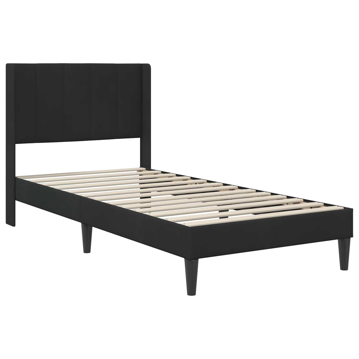 Bedframe met matras met hoofdeinde Zwart 90 x 190 cm Fluweel is nu te koop bij PeponiXL, paradijselijk wonen!
