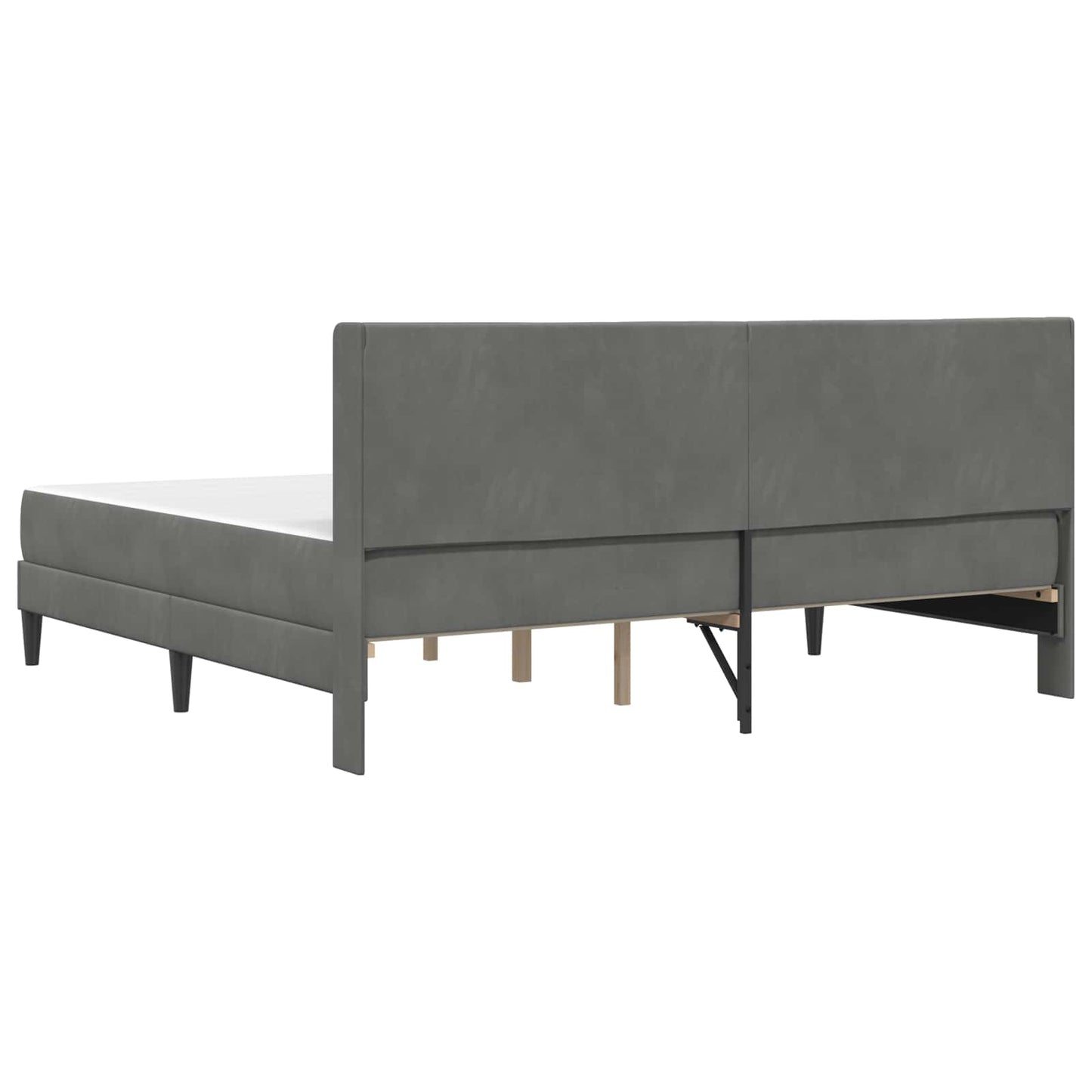 Bedframe met matras Donkergrijs 180 x 200 cm Fluweel is nu te koop bij PeponiXL, paradijselijk wonen!