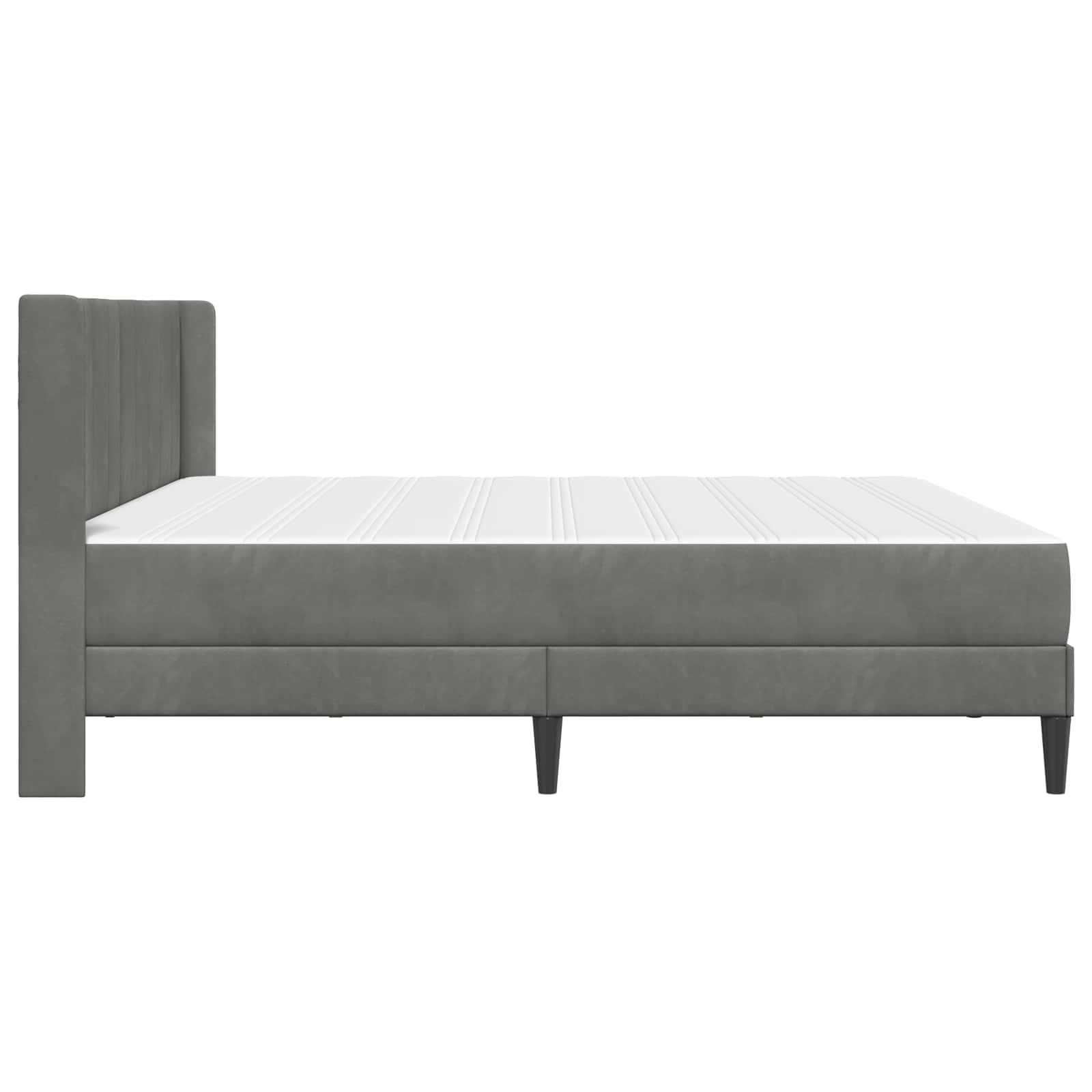 Bedframe met matras Donkergrijs 180 x 200 cm Fluweel is nu te koop bij PeponiXL, paradijselijk wonen!