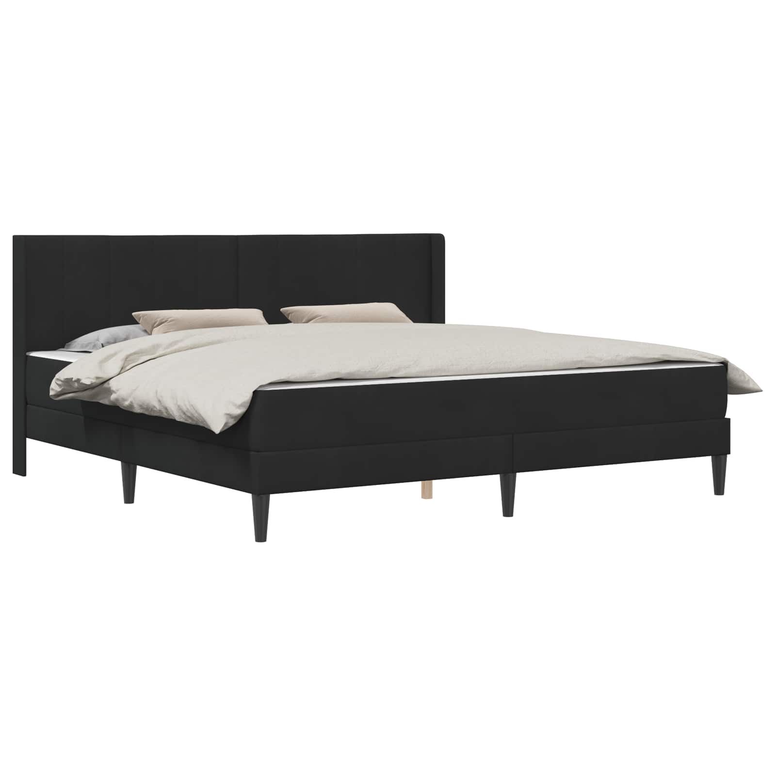 Bedframe met matras met hoofdeinde Zwart 180 x 200 cm Fluweel is nu te koop bij PeponiXL, paradijselijk wonen!