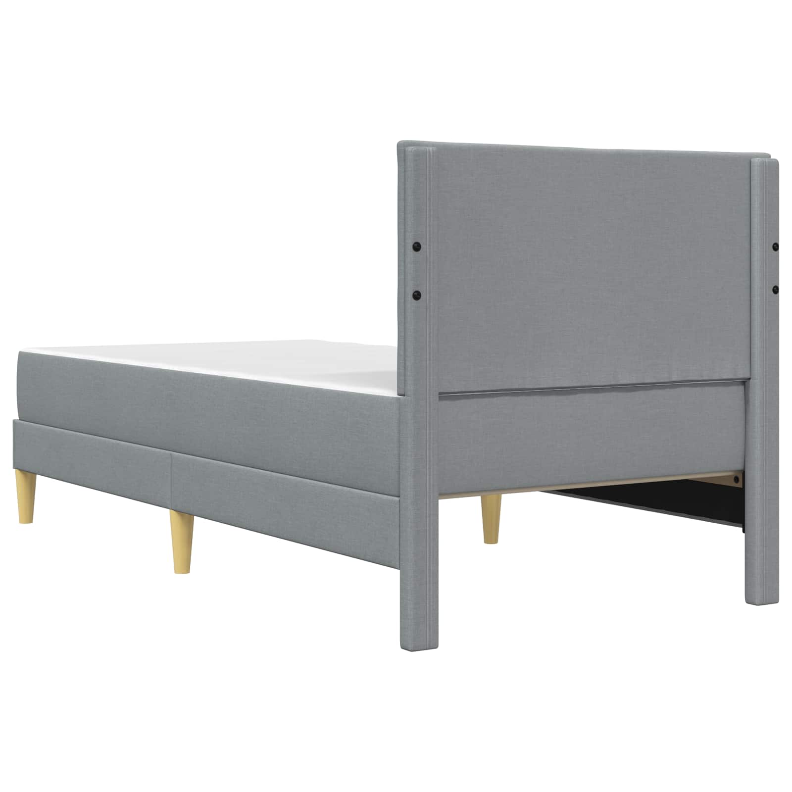 Bedframe met matras met hoofdeinde Lichtgrijs 90 x 190 cm Stof is nu te koop bij PeponiXL, paradijselijk wonen!