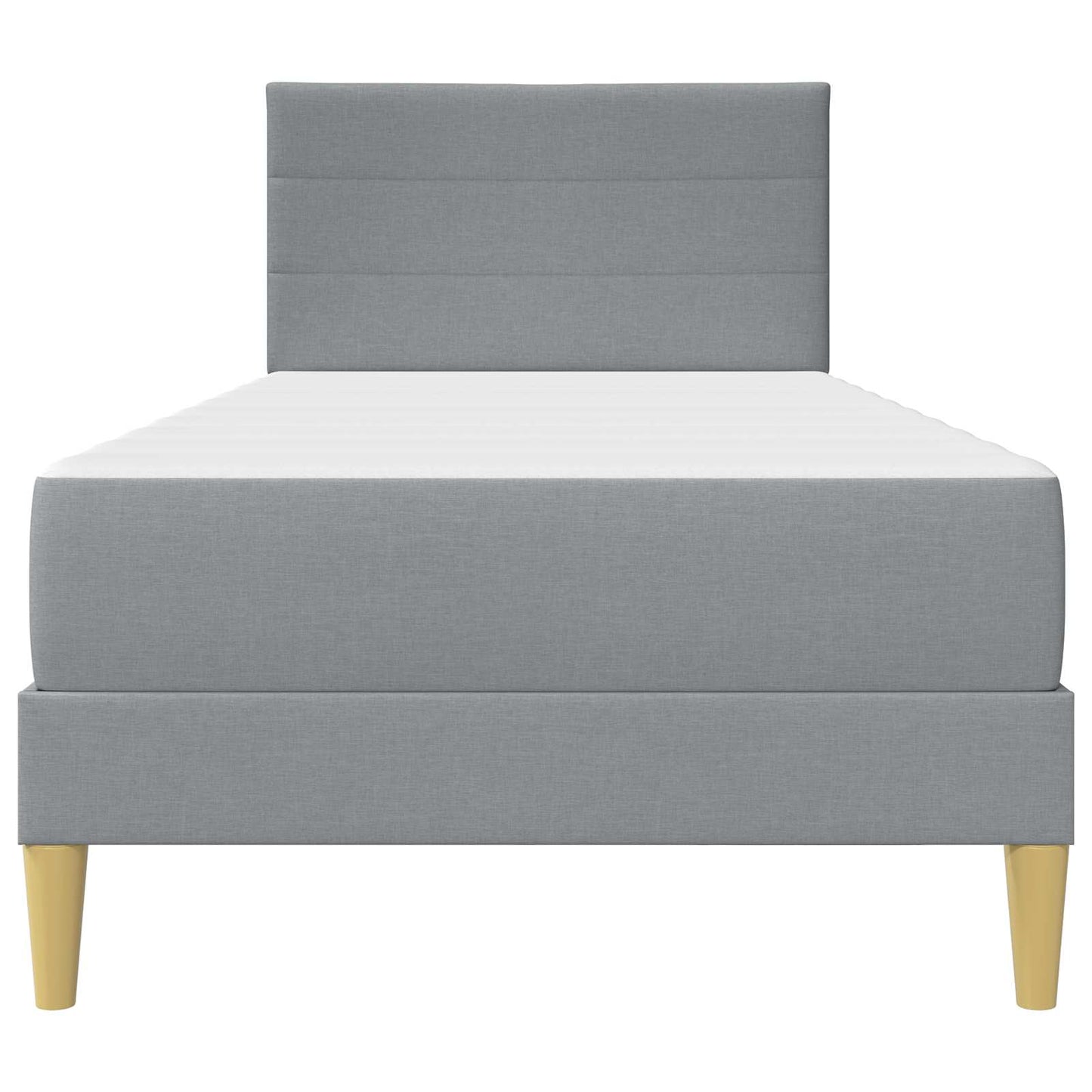 Bedframe met matras met hoofdeinde Lichtgrijs 90 x 190 cm Stof is nu te koop bij PeponiXL, paradijselijk wonen!